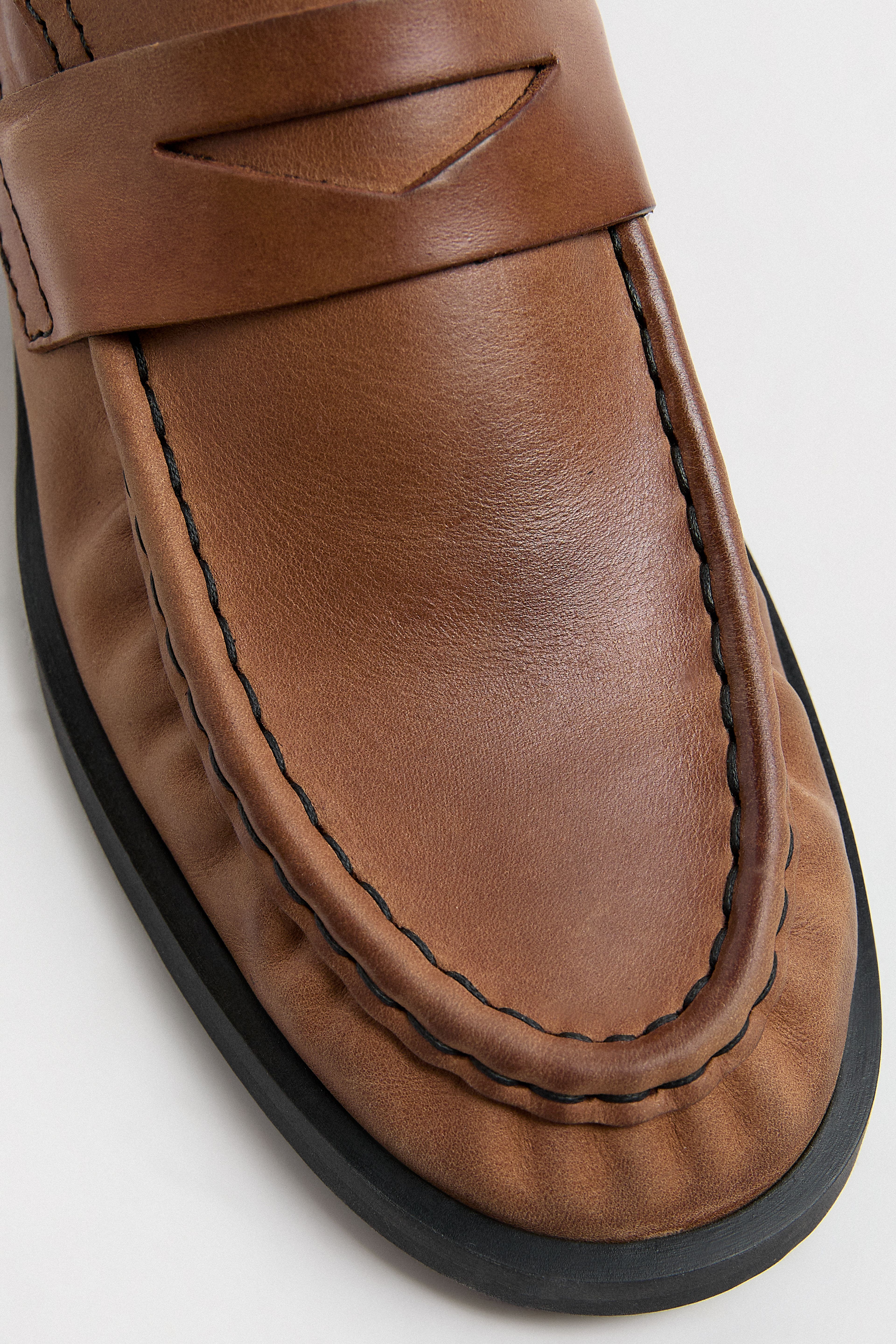 Zita Loafers - Tan Leather Black Stitching | Miista | Designed & Handmade in Europe