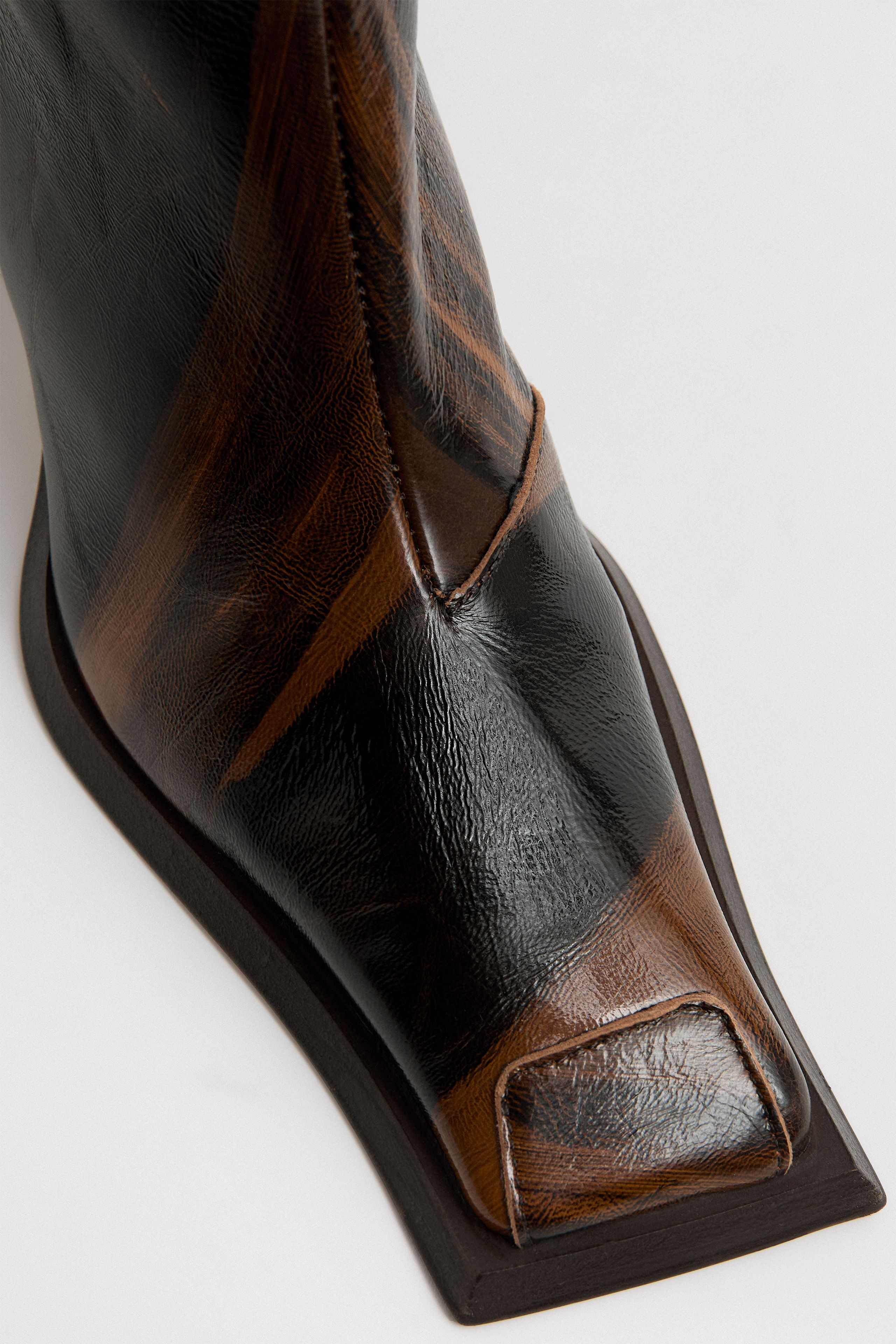 Alfreda Boots Distressed Effect Leather | Miista | Designed & Handmade in Europe