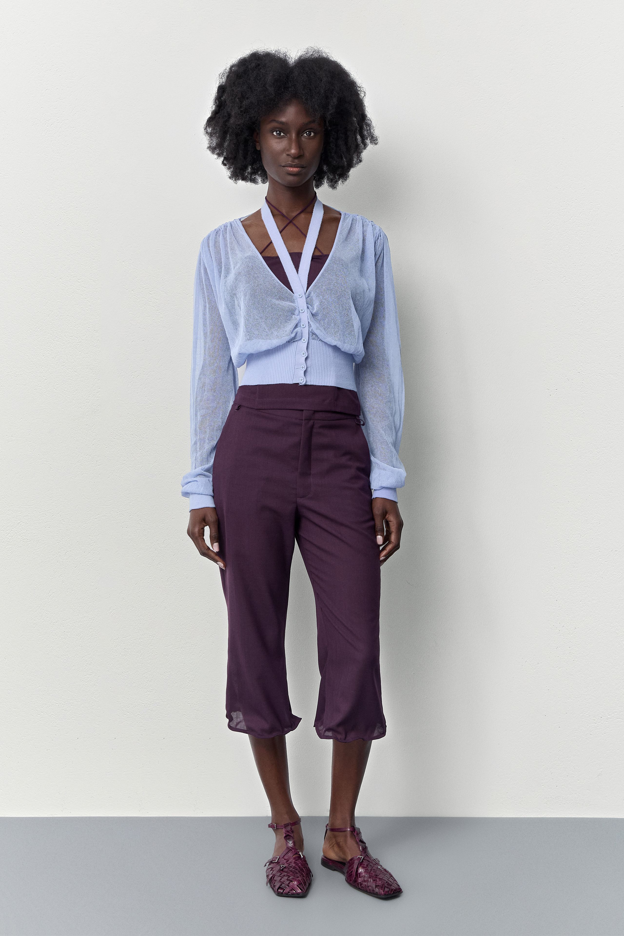 Amber Top - Blue Sheer Organic Cotton | Miista