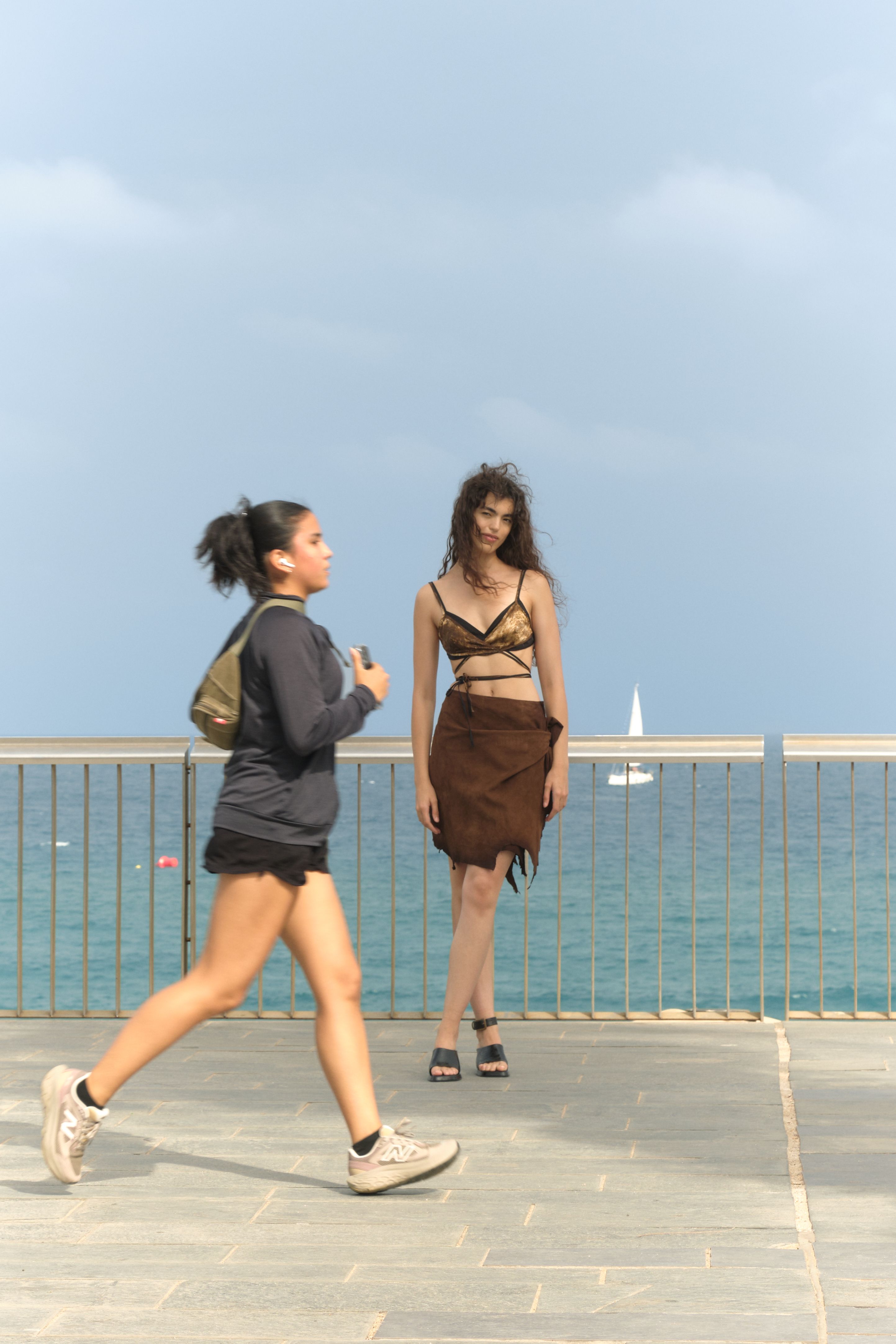 Model by beach