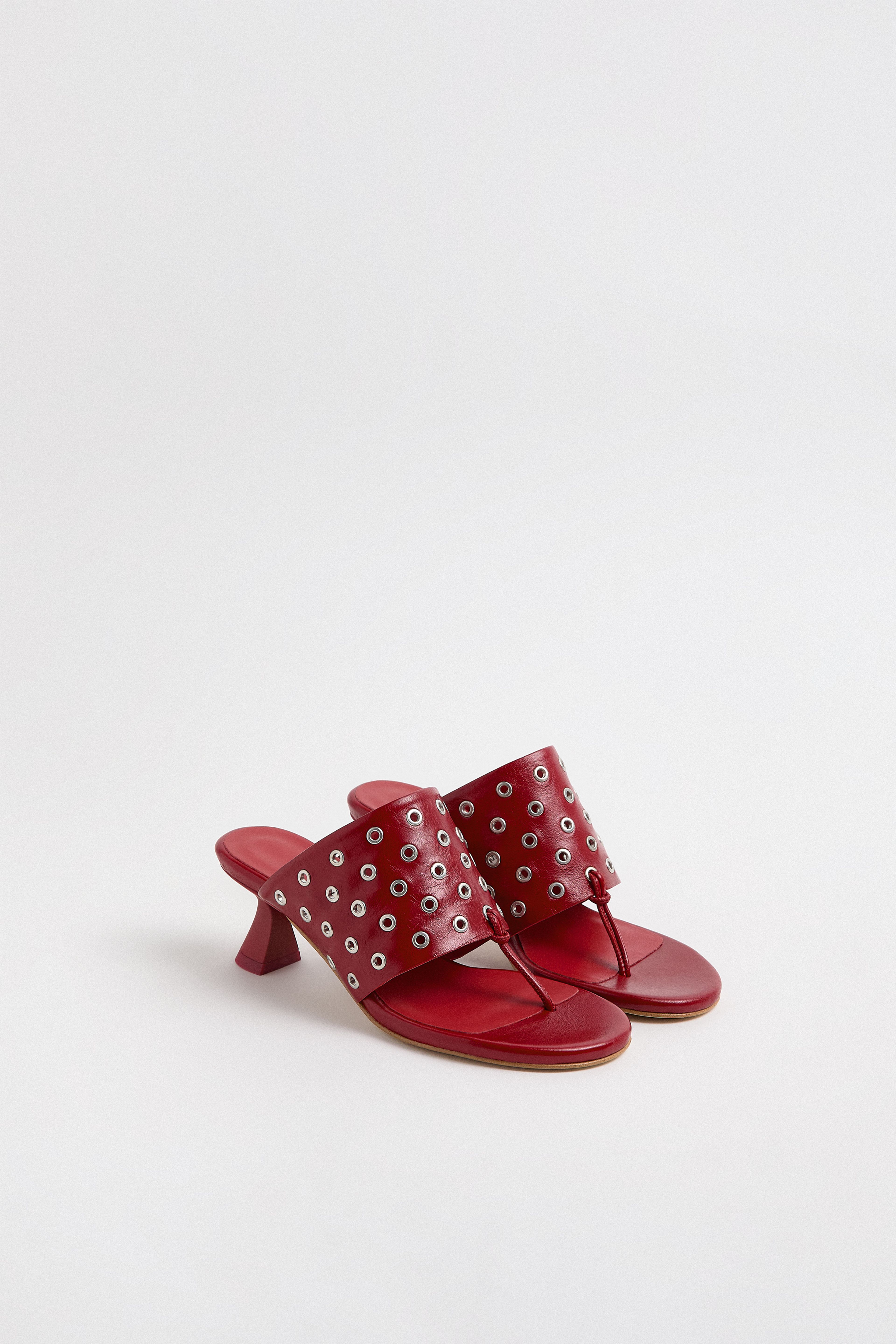 Cedella Red Eyelets Sandals | Miista | Designed & Handmade in Europe