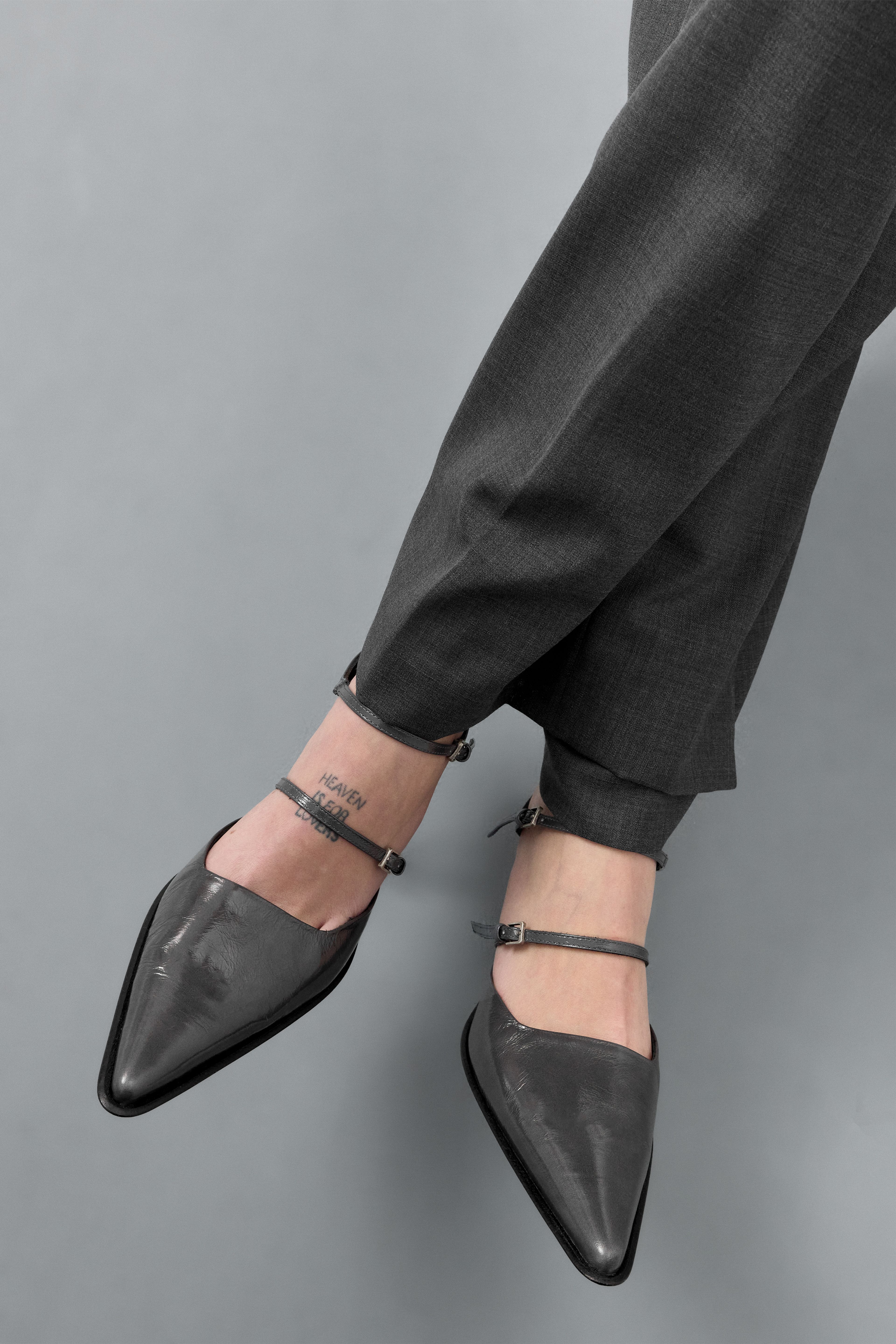 Shari Grey Straps Mules | Miista | Designed & Handmade in Europe