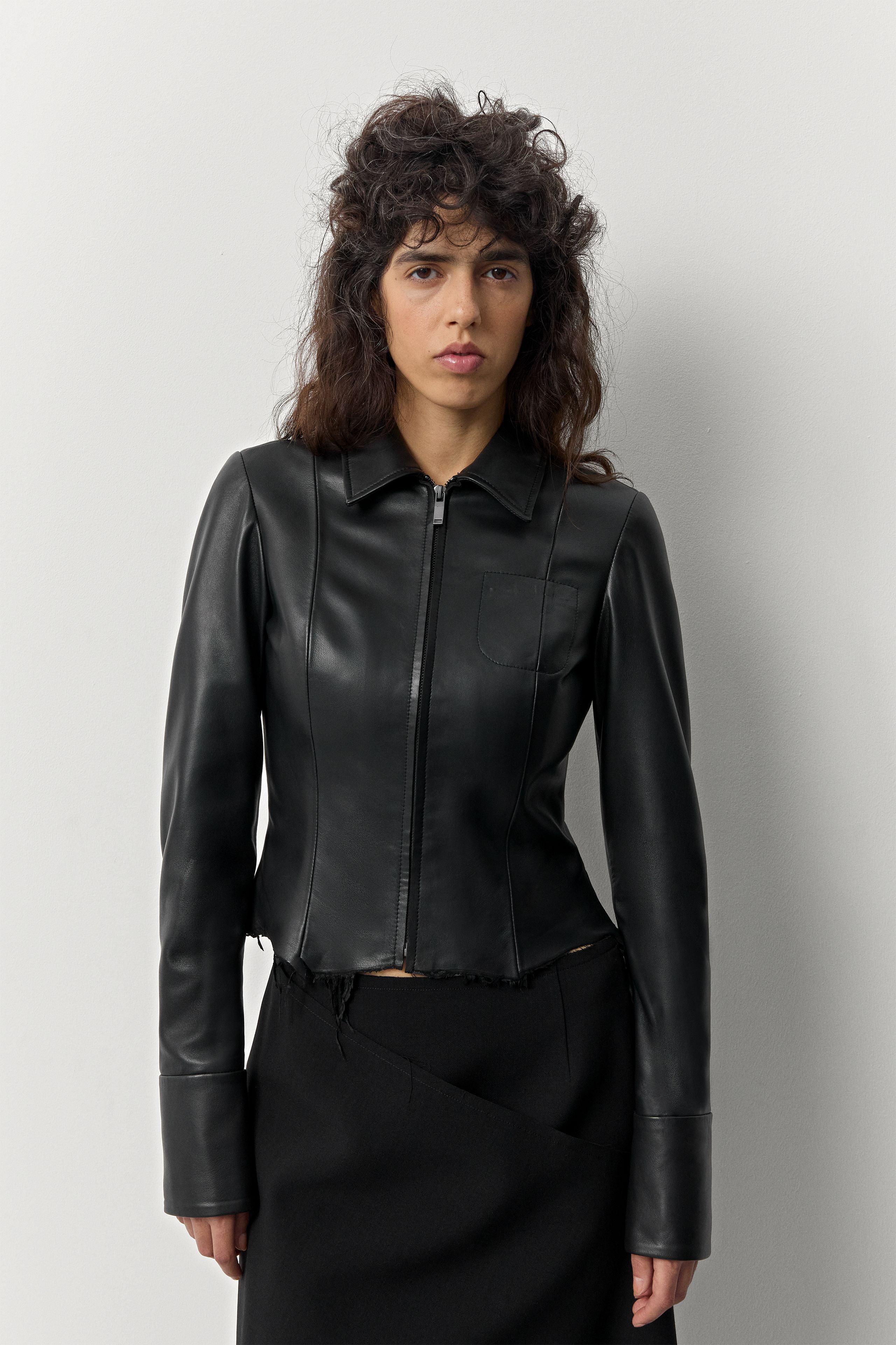 Nikol Jacket - Black Nappa Leather | Miista