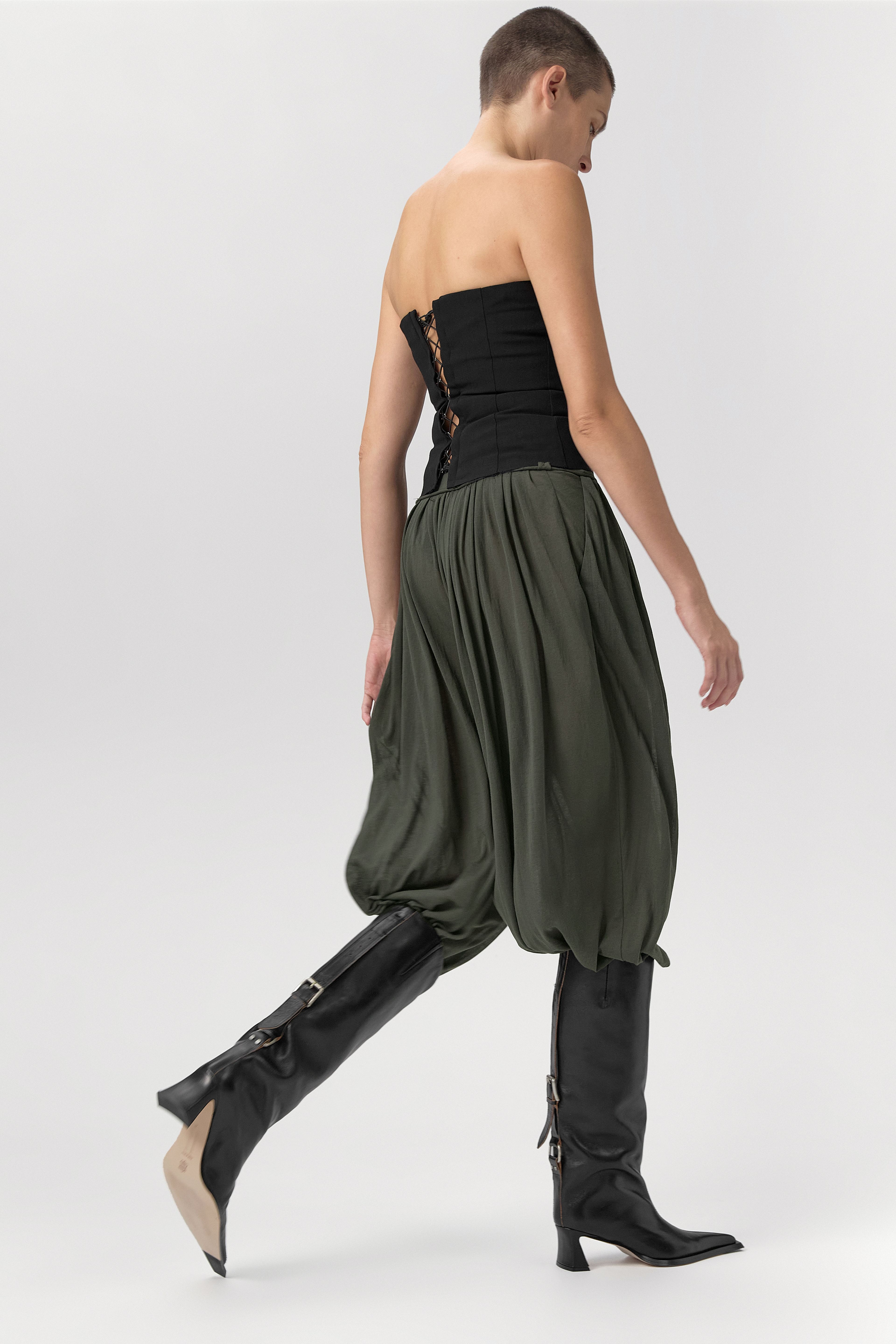 Oliver Trousers - Khaki Cotton Blend | Miista | Designed & Handmade in Europe