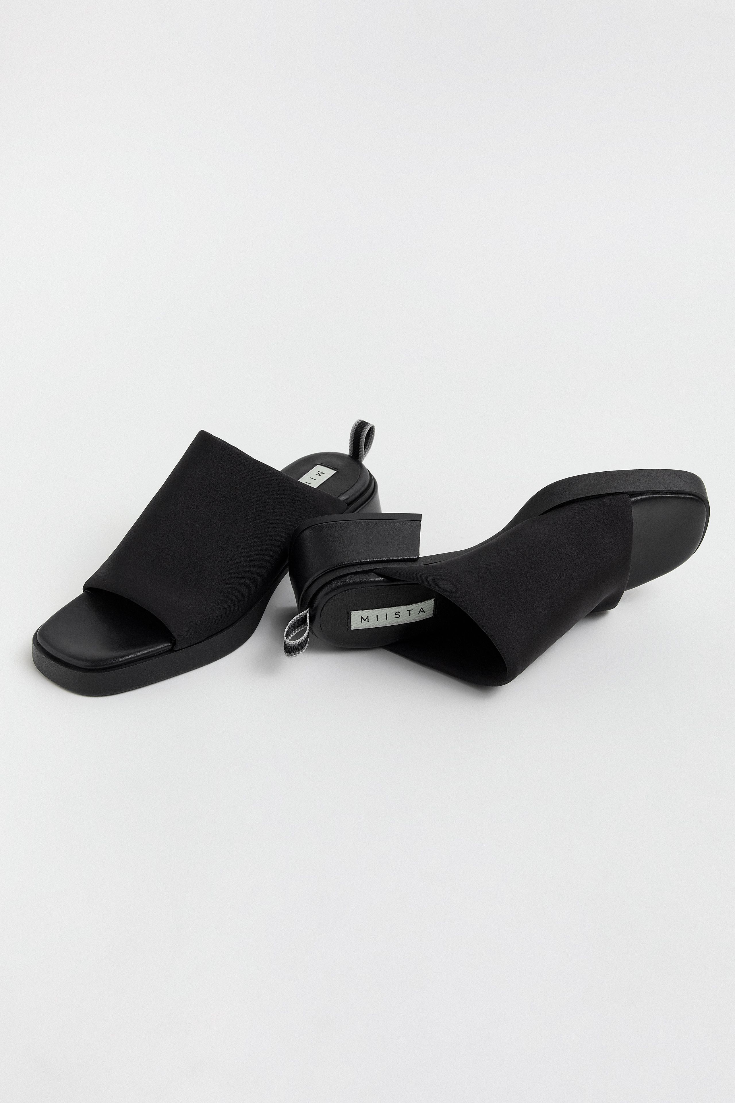 Zooey Sandals - Black Textile | Miista
