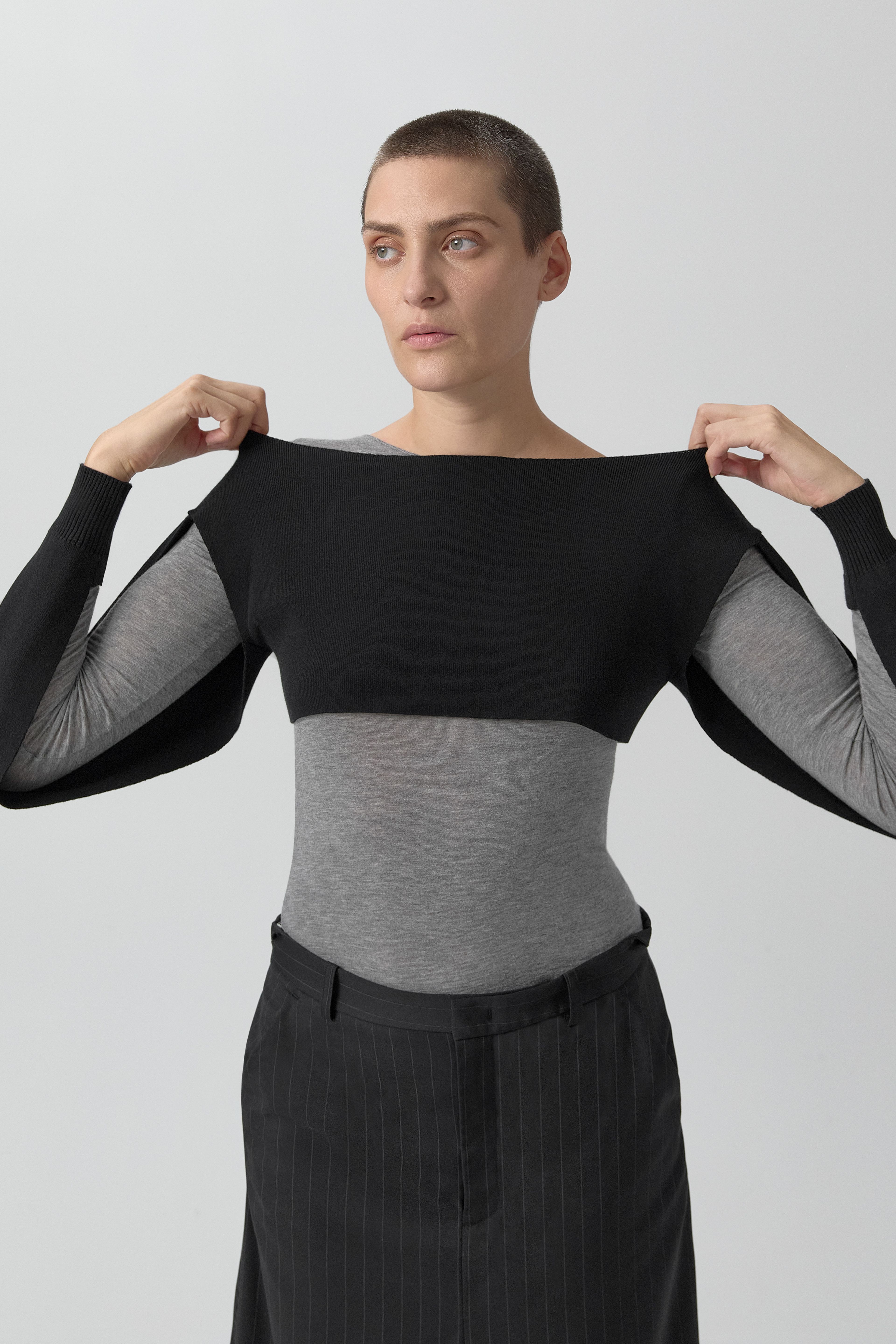 Linda Sleeves - Black Viscose Knit | Miista | Designed & Handmade in Europe
