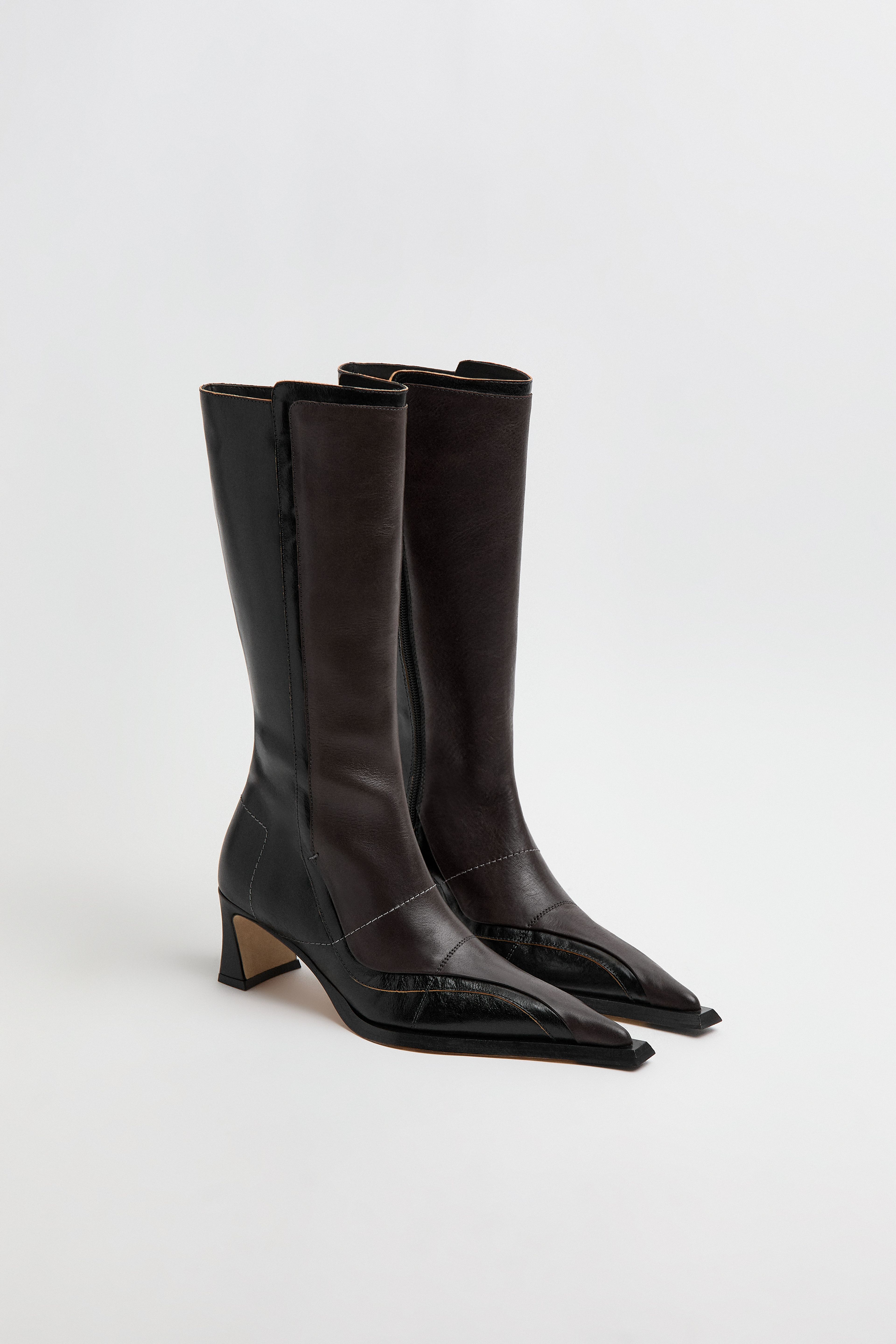 Jadwig Boots - Black Brown Leather | Miista | Designed & Handmade in Europe