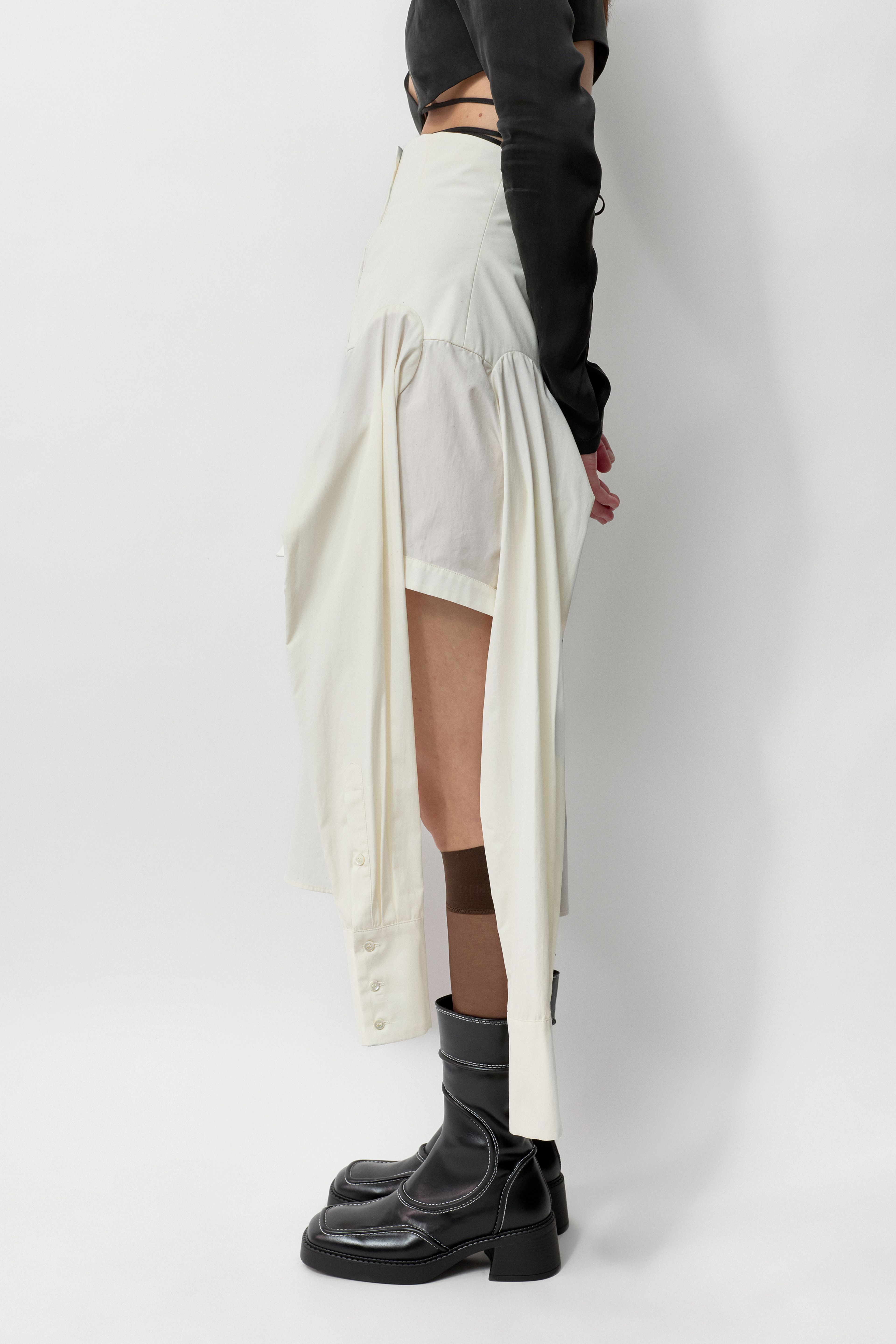 Andrea Skirt - Beige Cotton | Miista | Designed & Handmade in Europe