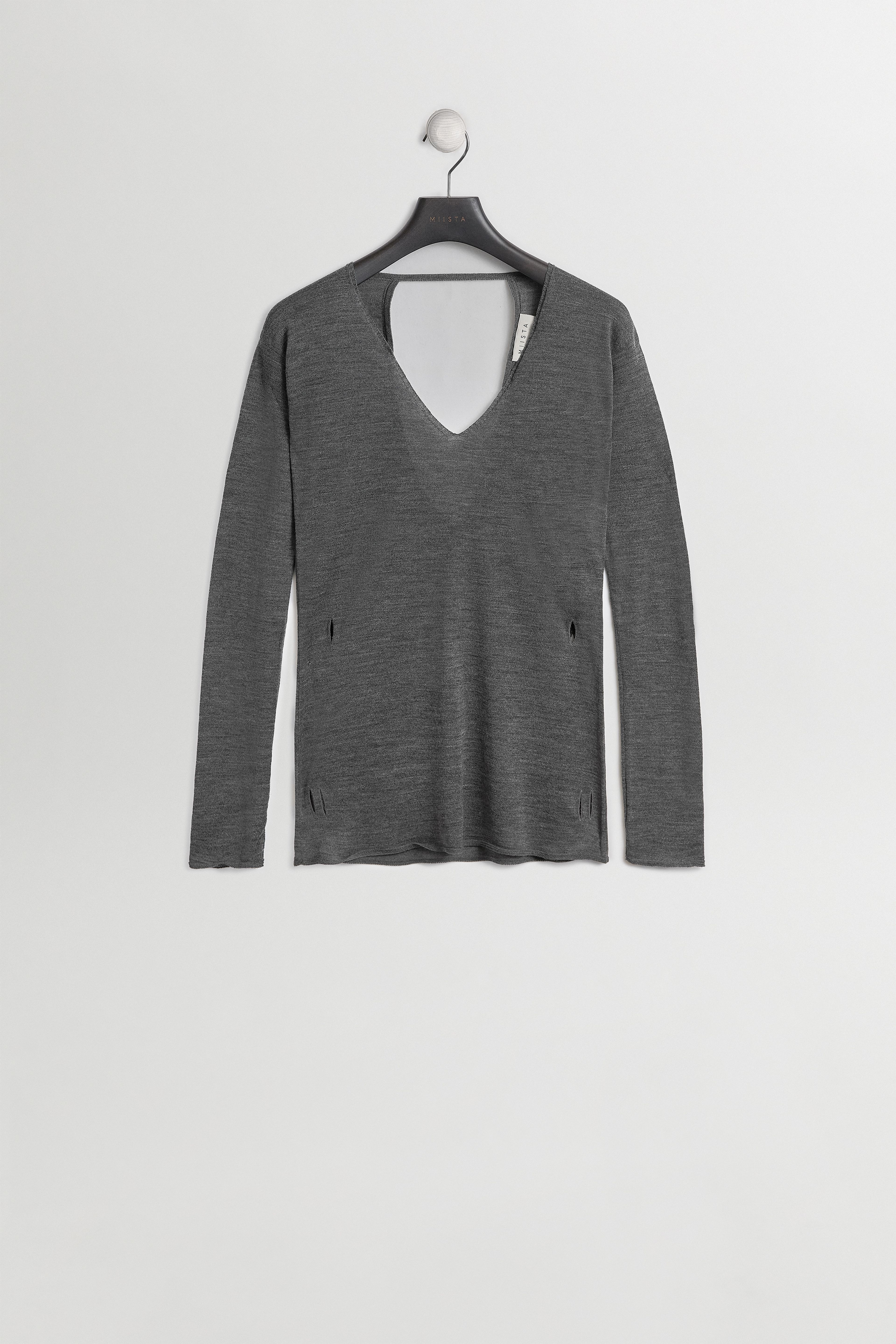 Yoko Jumper - Grey Extra Fine Merino Knit | Miista | Designed & Handmade in Europe