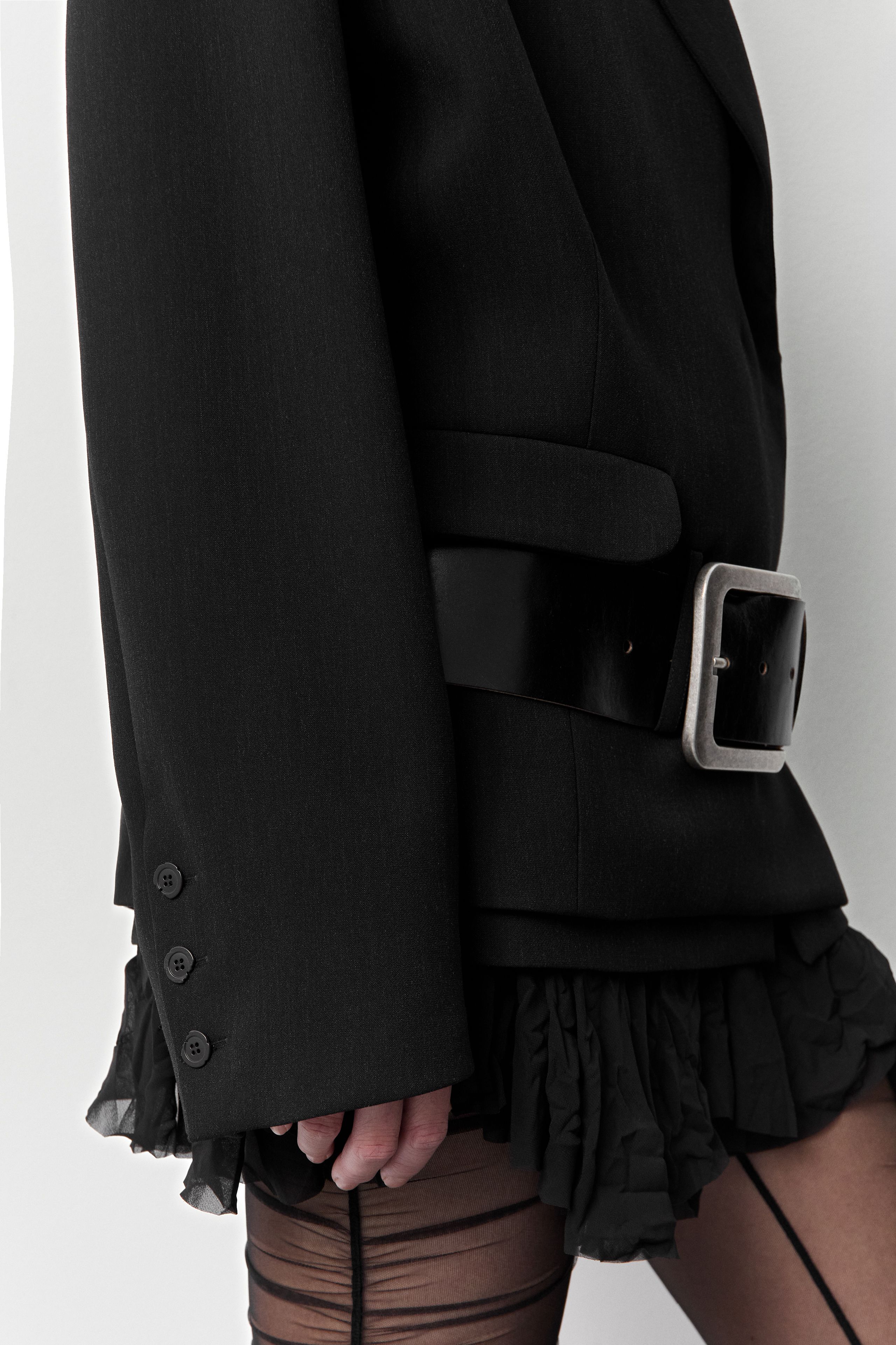 Hester Blazer - Black Cotton Blend | Miista