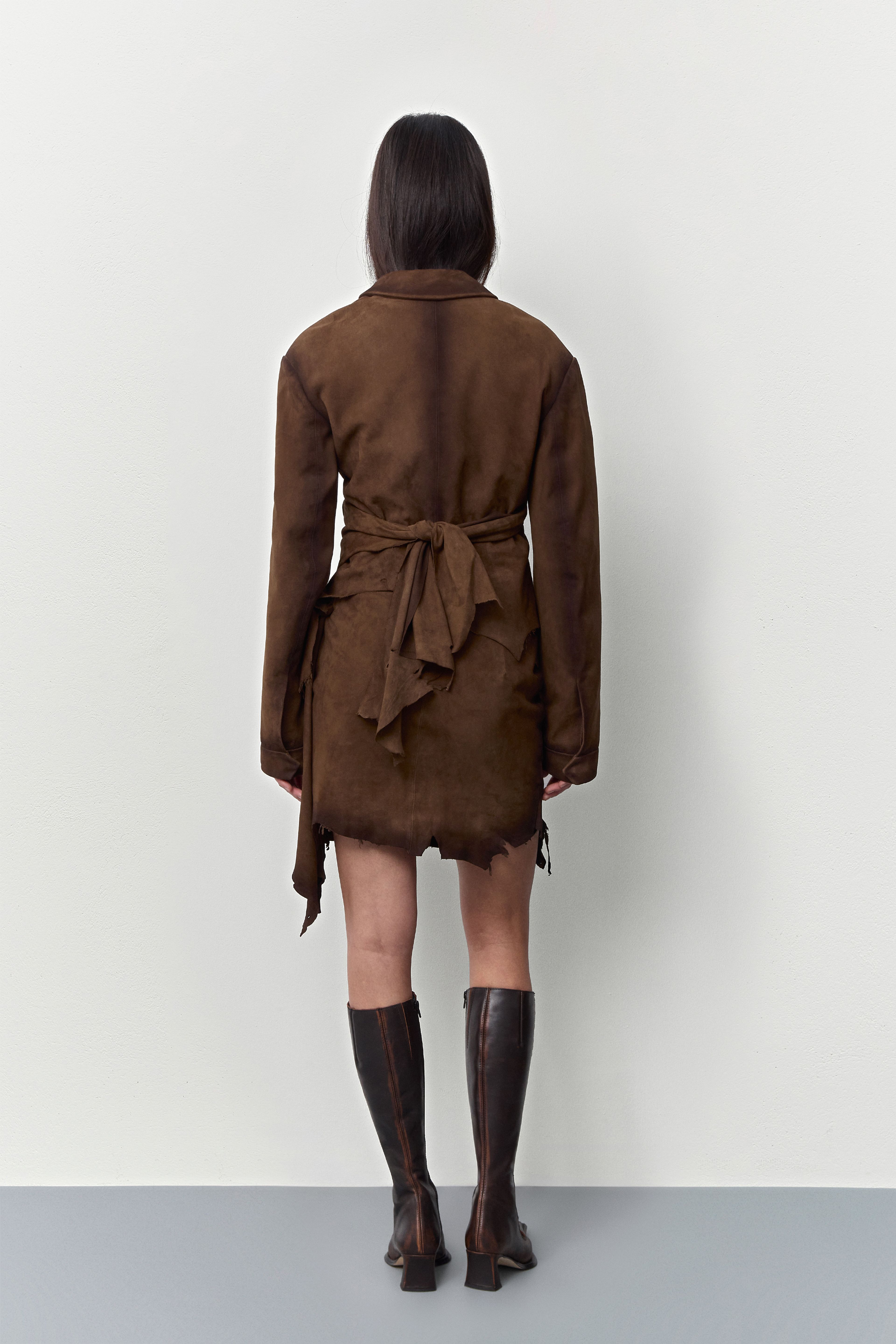 Steph Tan Wrapped Leather Jacket | Miista | Designed & Handmade in Europe