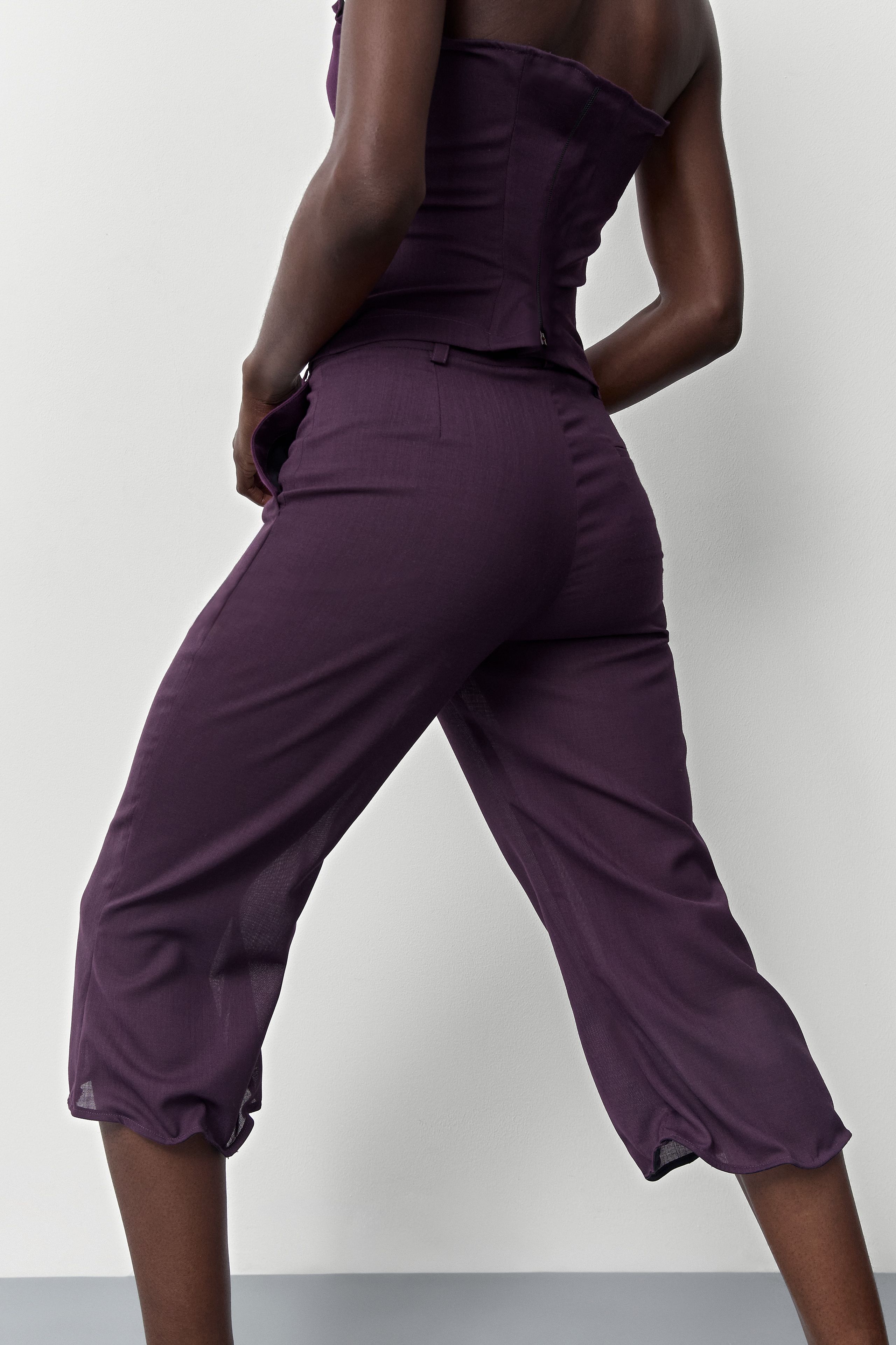 Exene Trousers - Fig Wool Blend | Miista