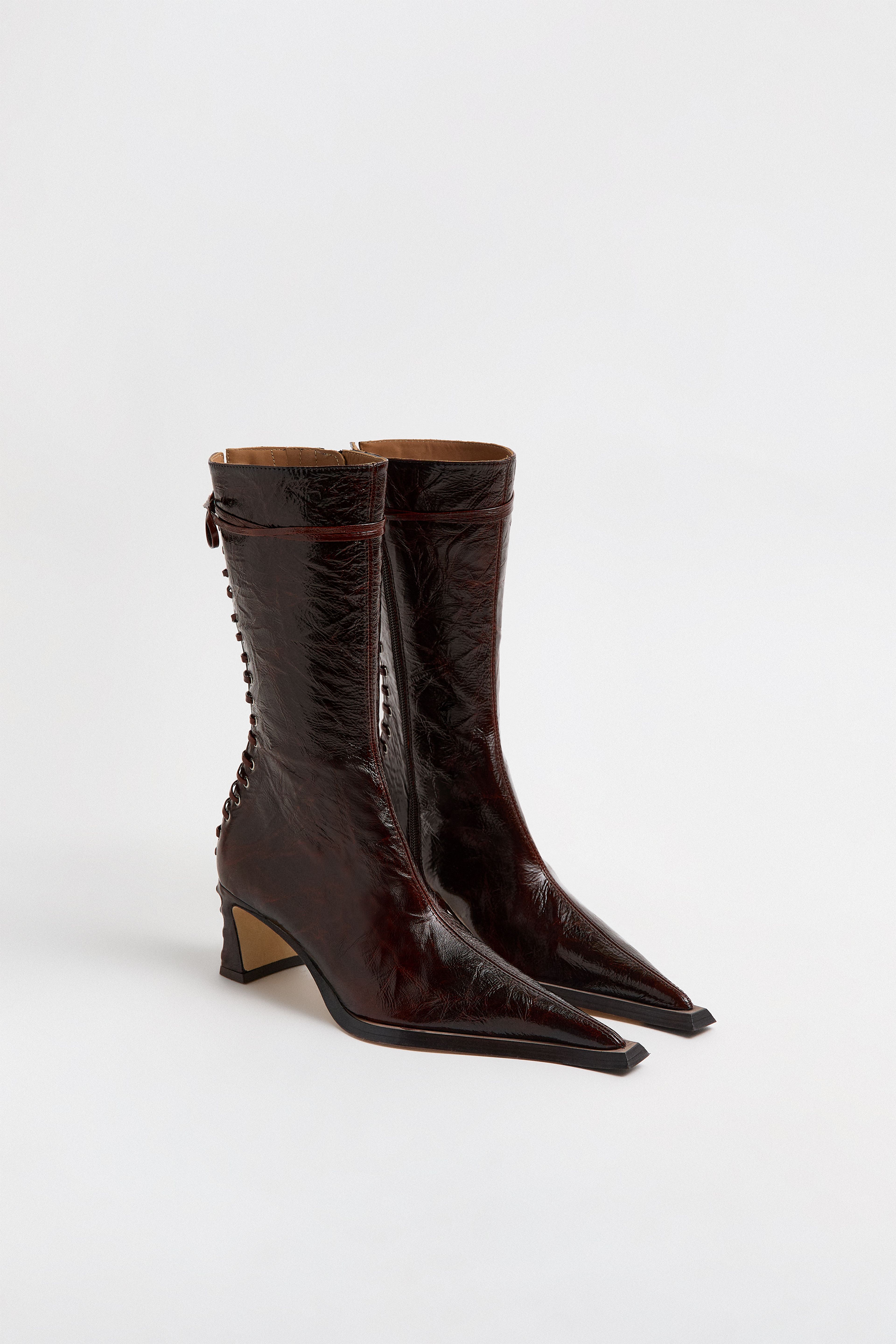 Shelley Boots - Dark Brown Patent Leather | Miista | Designed & Handmade in Europe