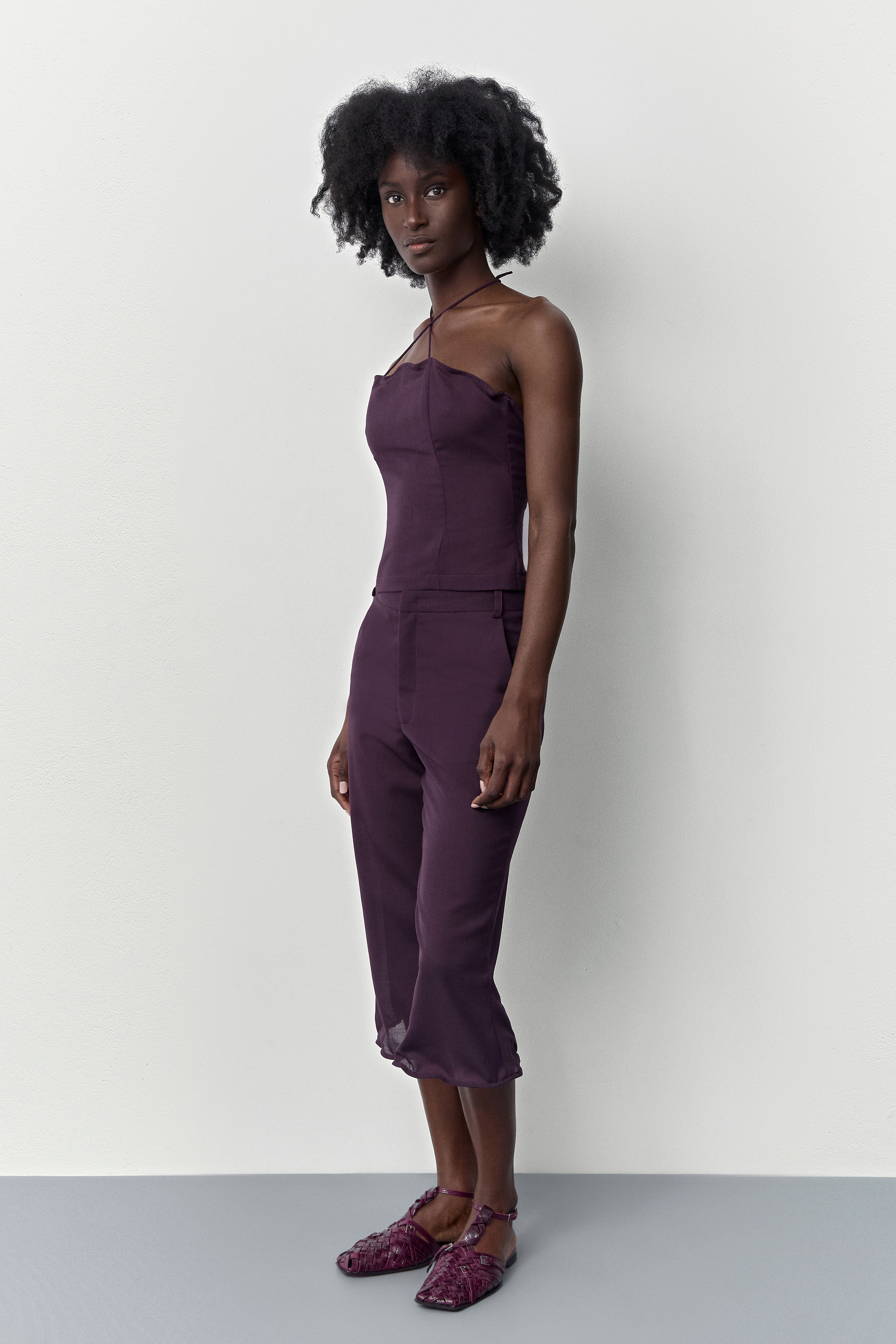 Exene Fig Capri Trousers | Miista | Designed & Handmade in Europe