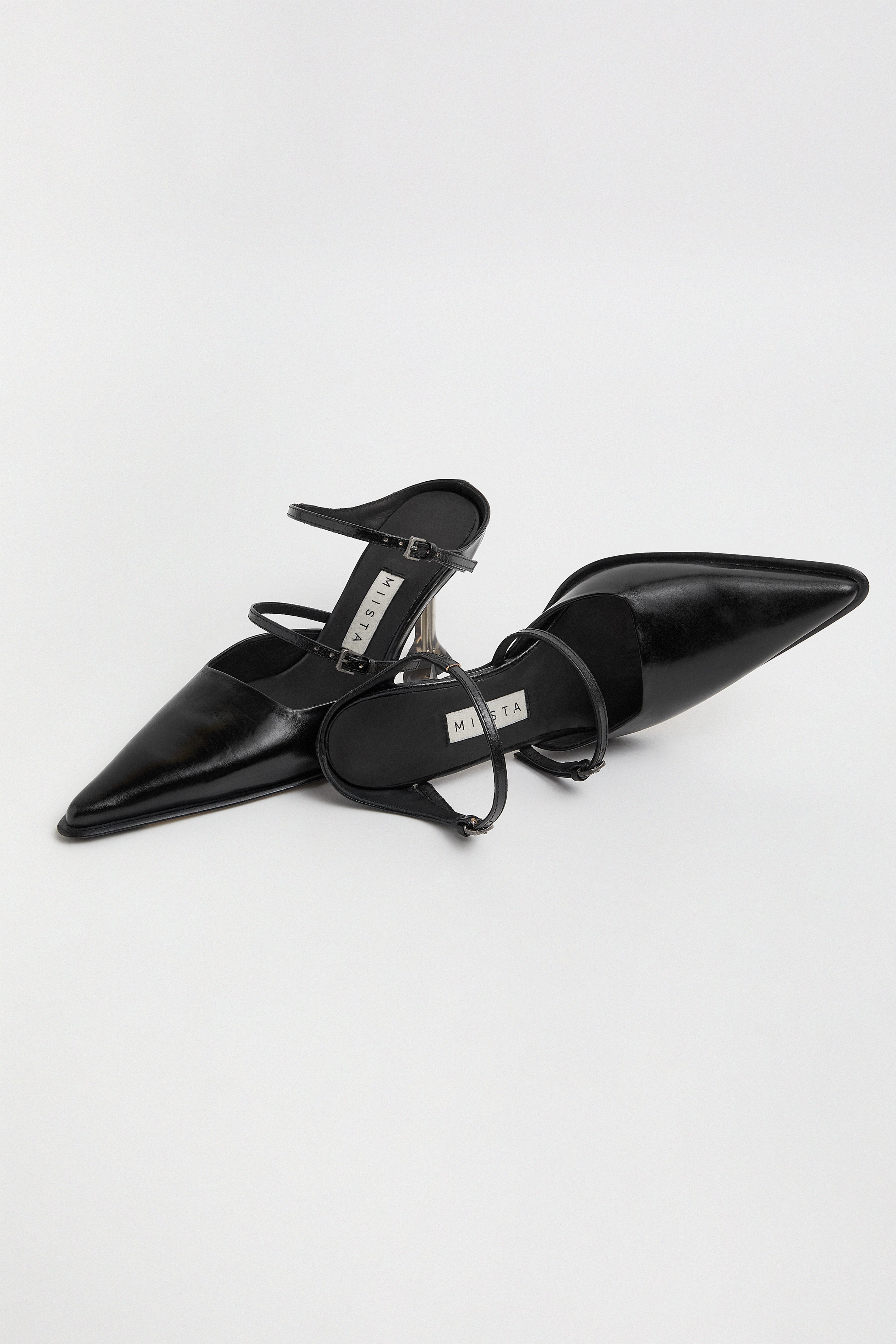 Shari Black Straps Mules | Miista | Designed & Handmade in Europe