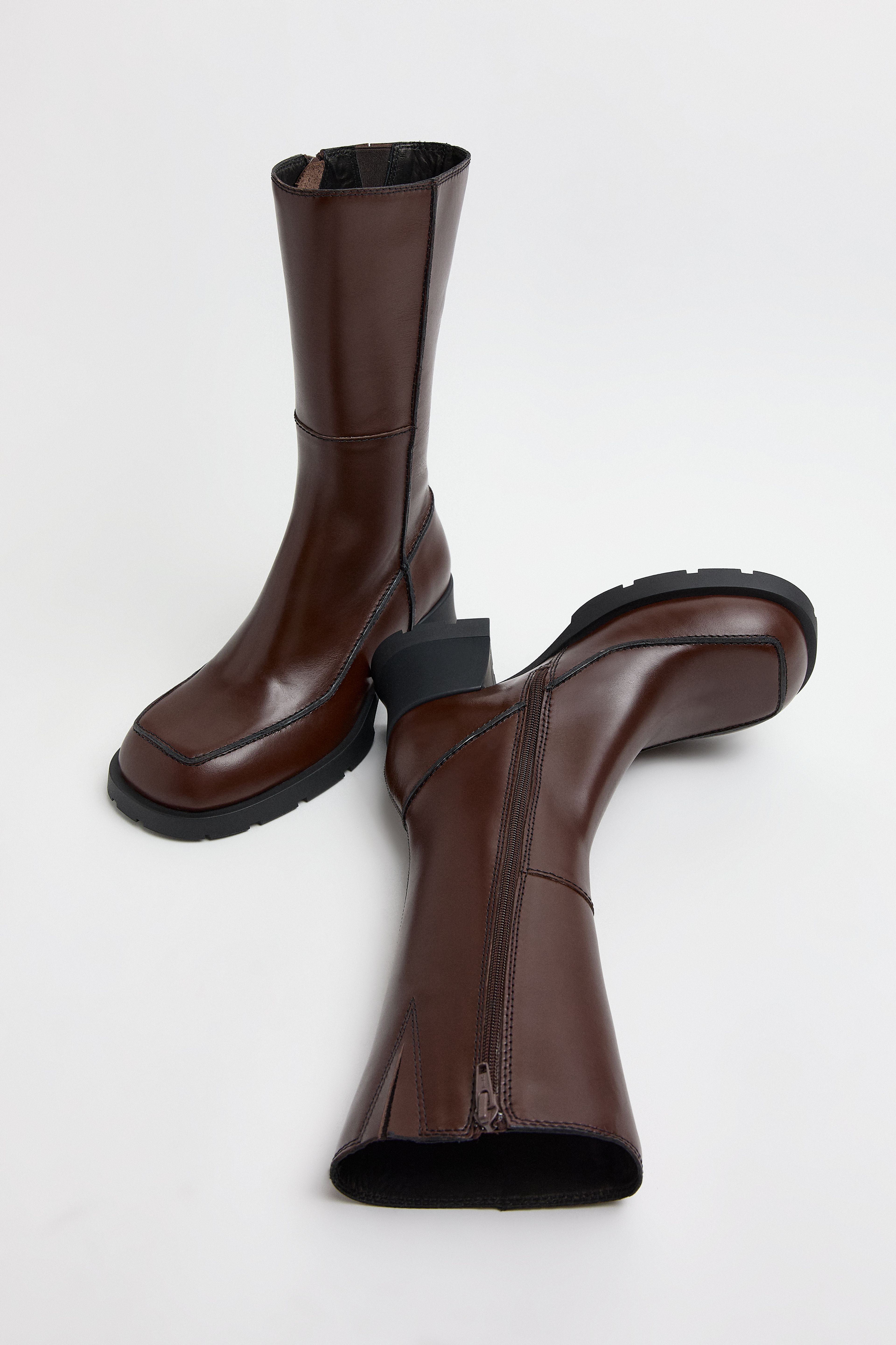 Cleo Boots - Brown Black Leather | Miista | Designed & Handmade in Europe