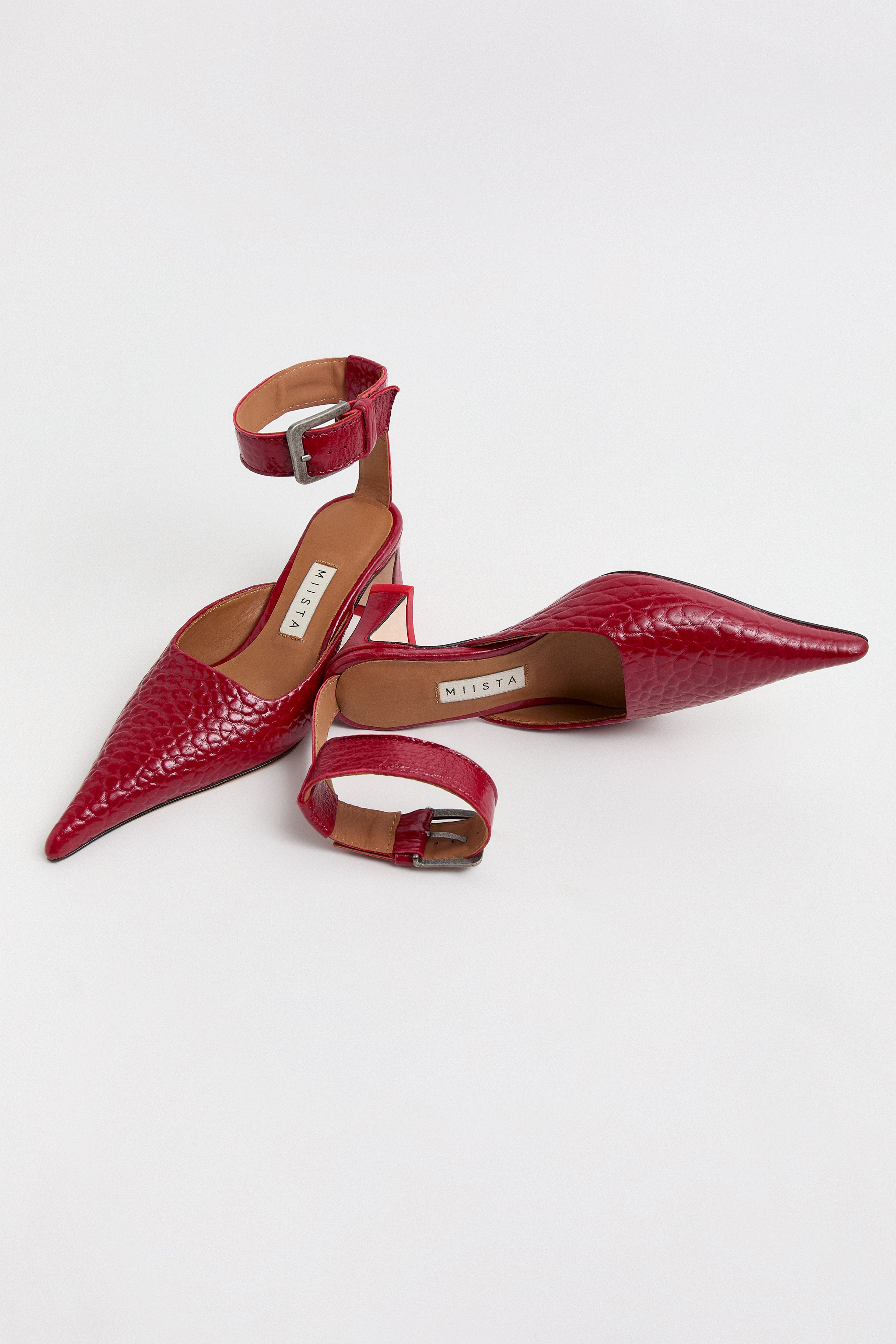 Qori Red Ankle Strap Courts | Miista | Designed & Handmade in Europe