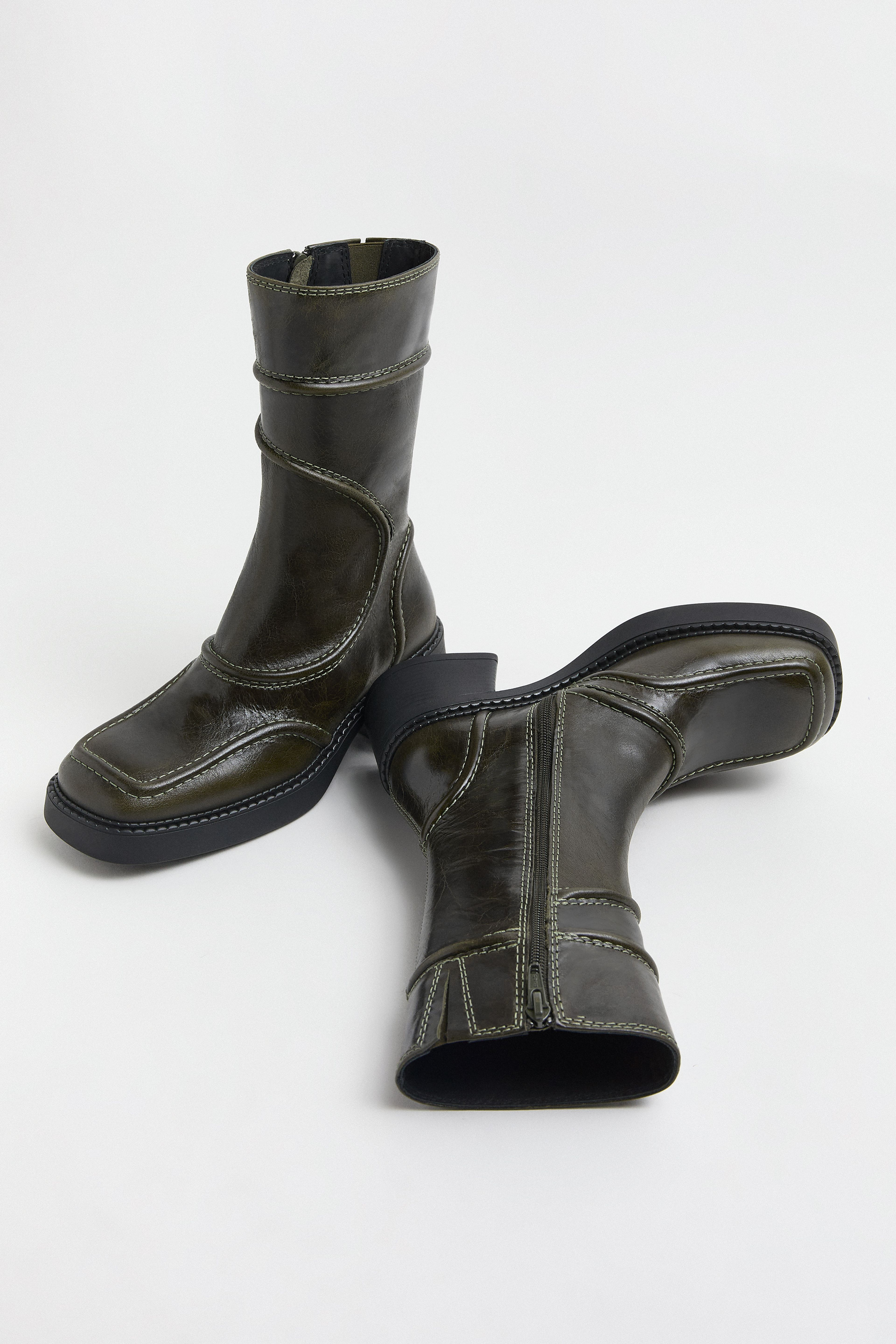 Malene Boots - Khaki Leather | Miista | Designed & Handmade in Europe