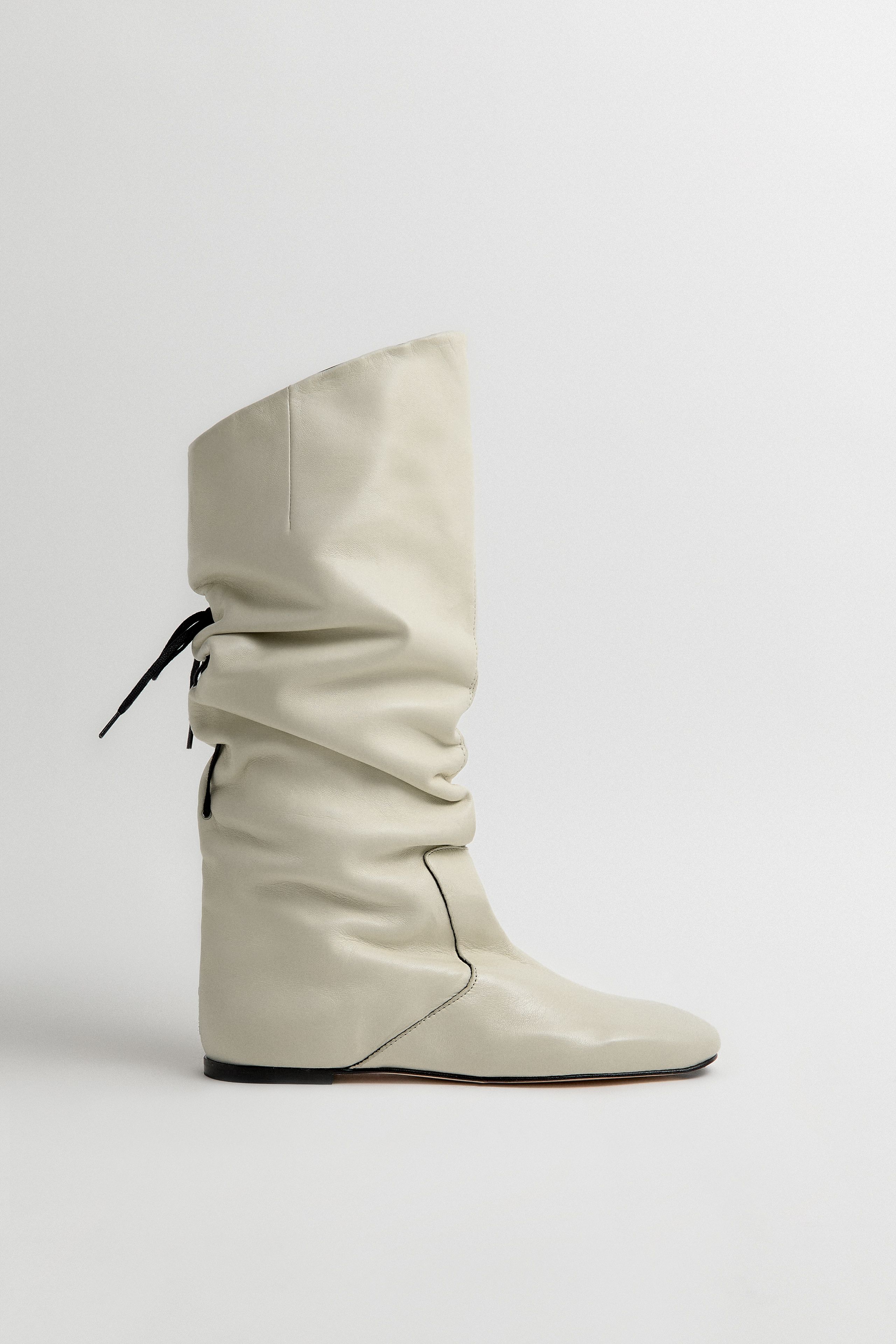 Karola Boots - Cream Nappa Leather | Miista