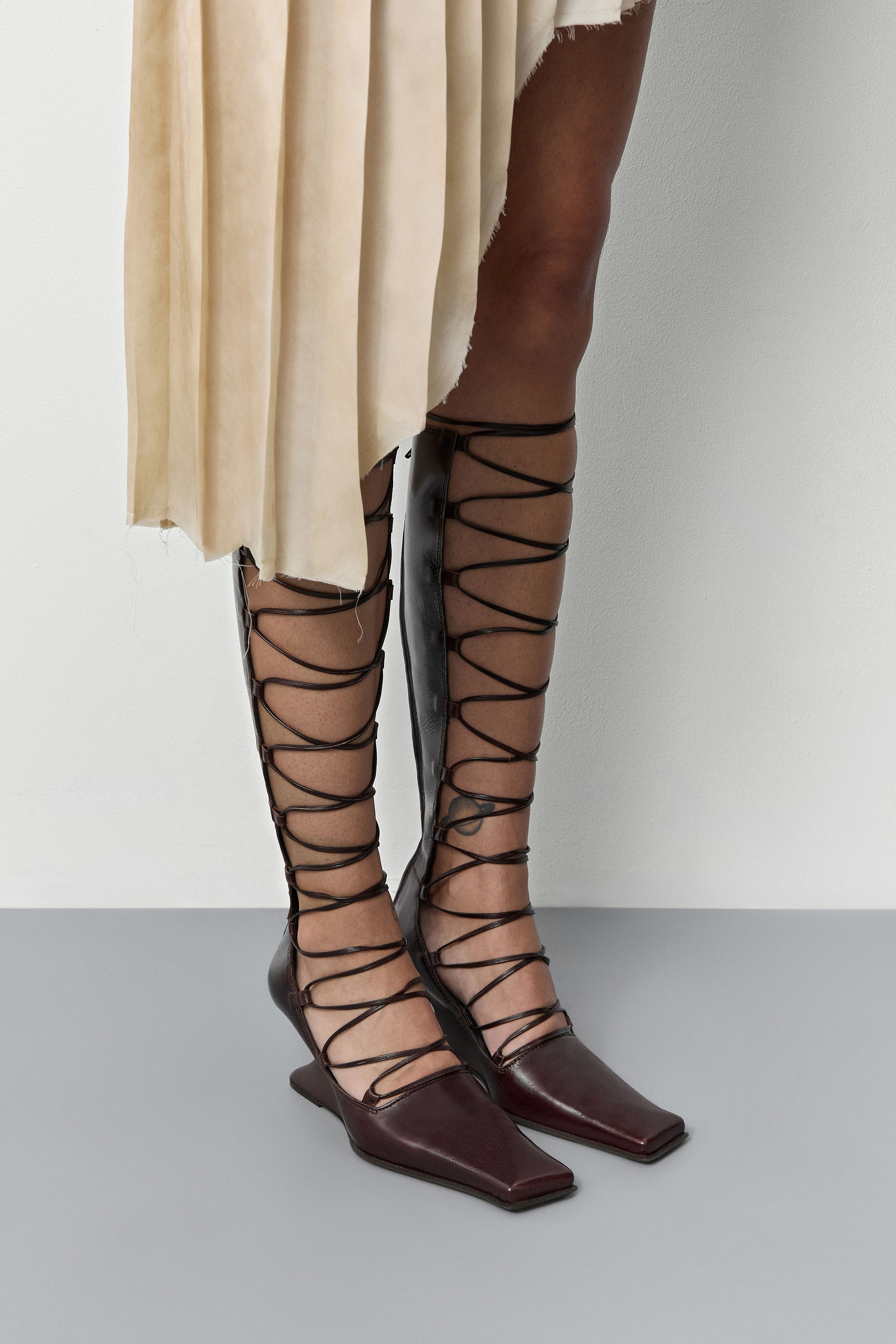 Lena Brown Lace Up Wedge Courts | Miista | Designed & Handmade in Europe