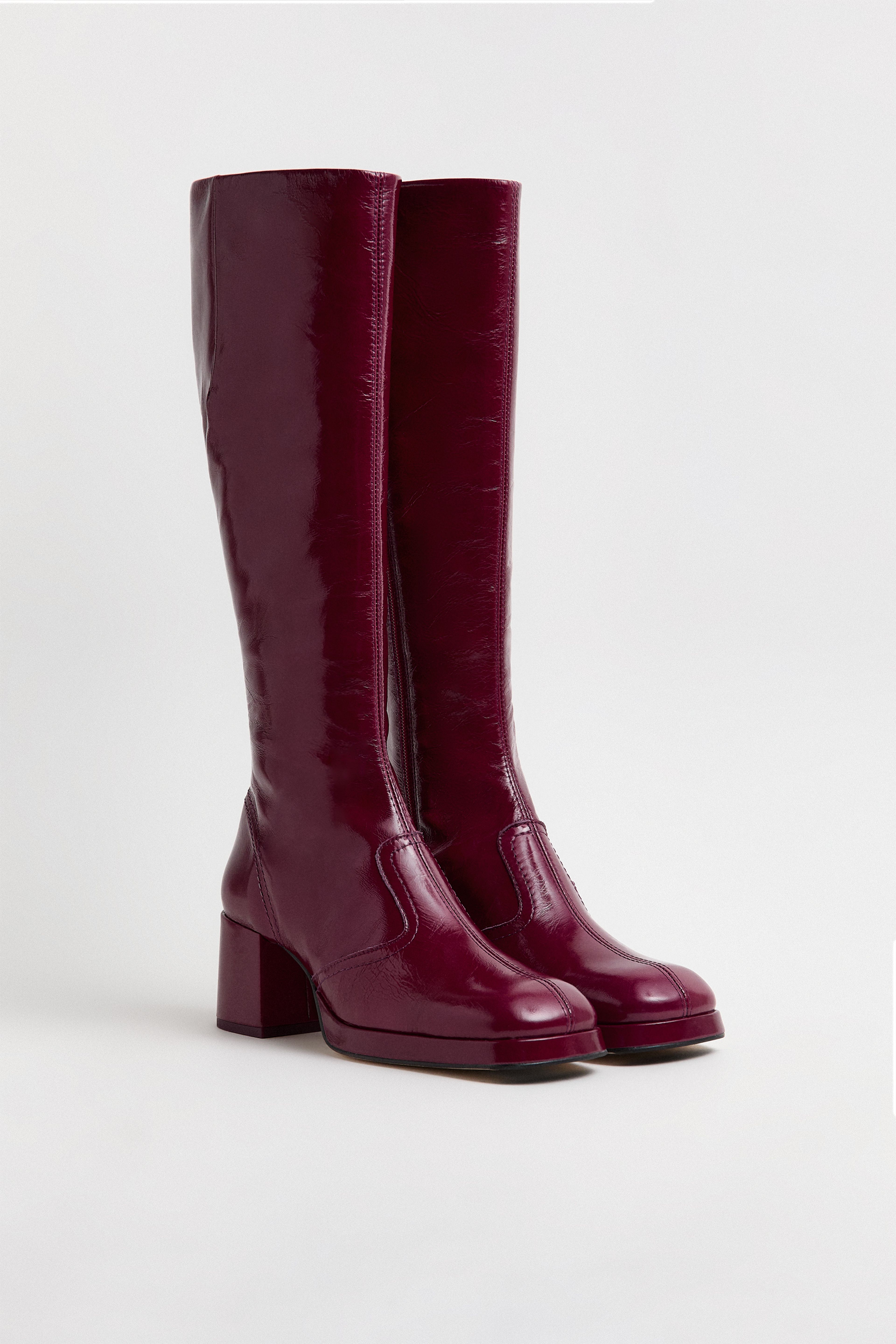 Donna Boots Prugna Crinkle Leather | Miista | Designed & Handmade in Europe