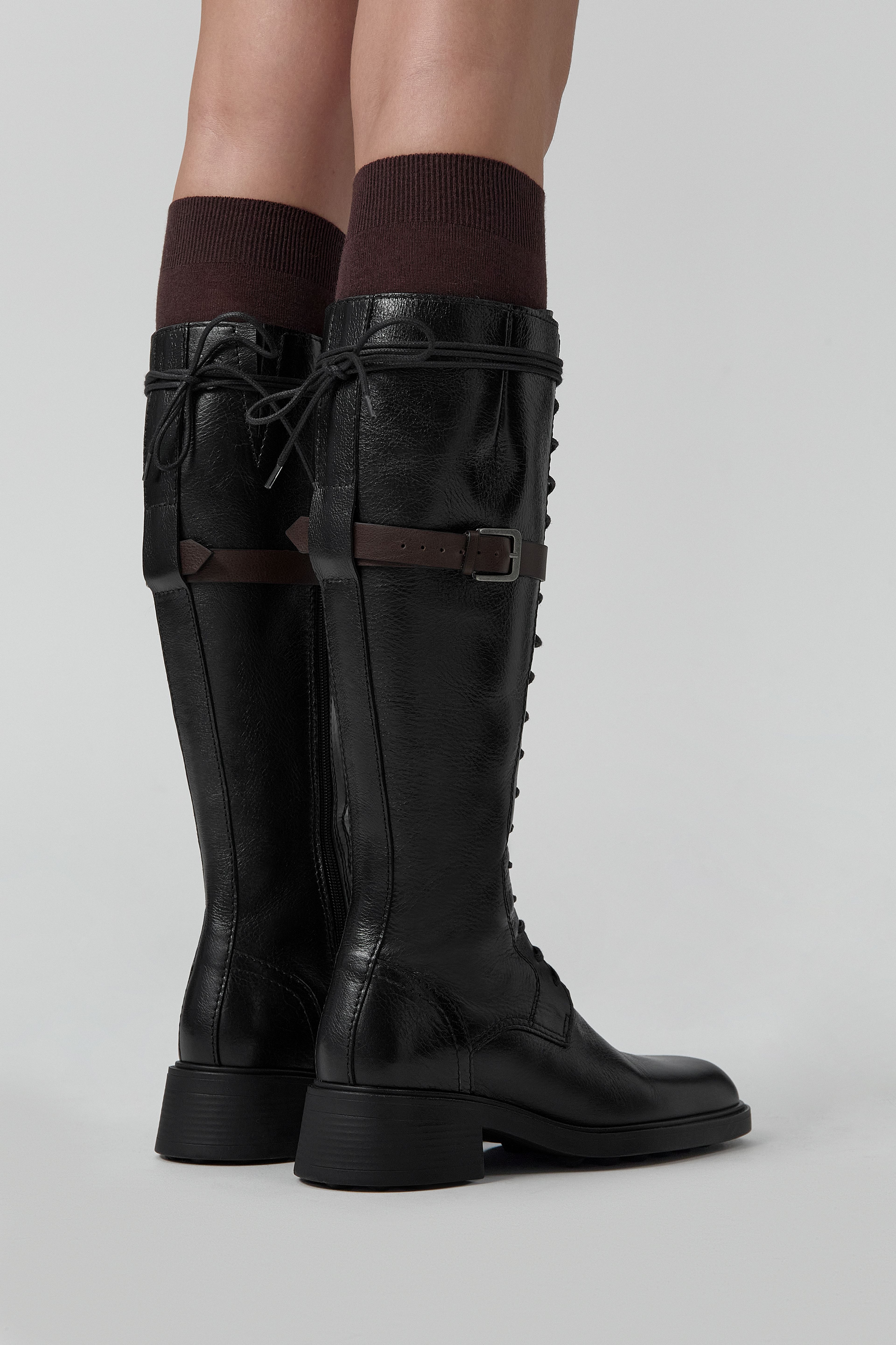 Beatrix Boots - Black Brown Leather| Miista | Designed & Handmade in Europe