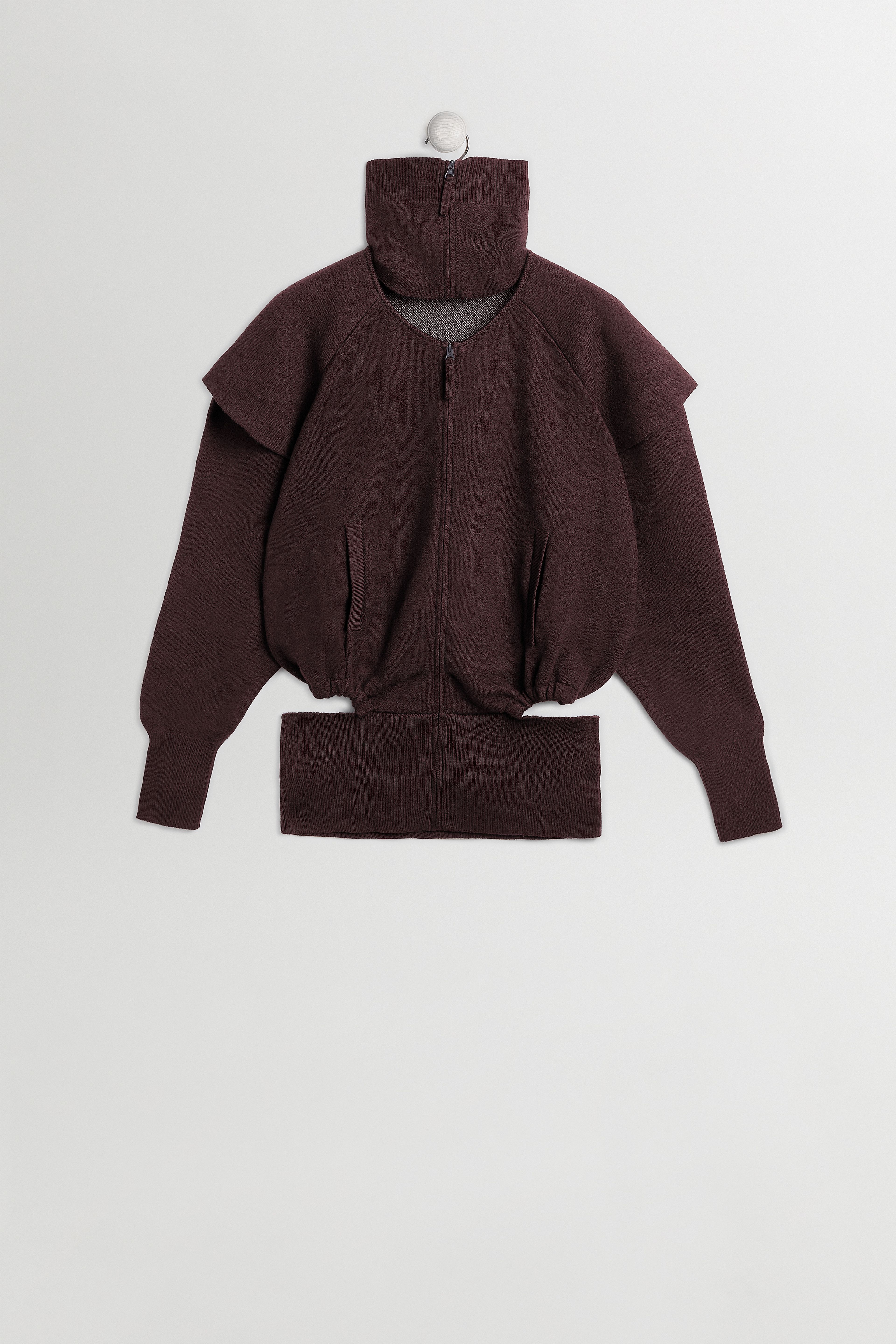 Agnes Jacket - Burgundy Extra Fine Merino Knit | Miista | Designed & Handmade in Europe