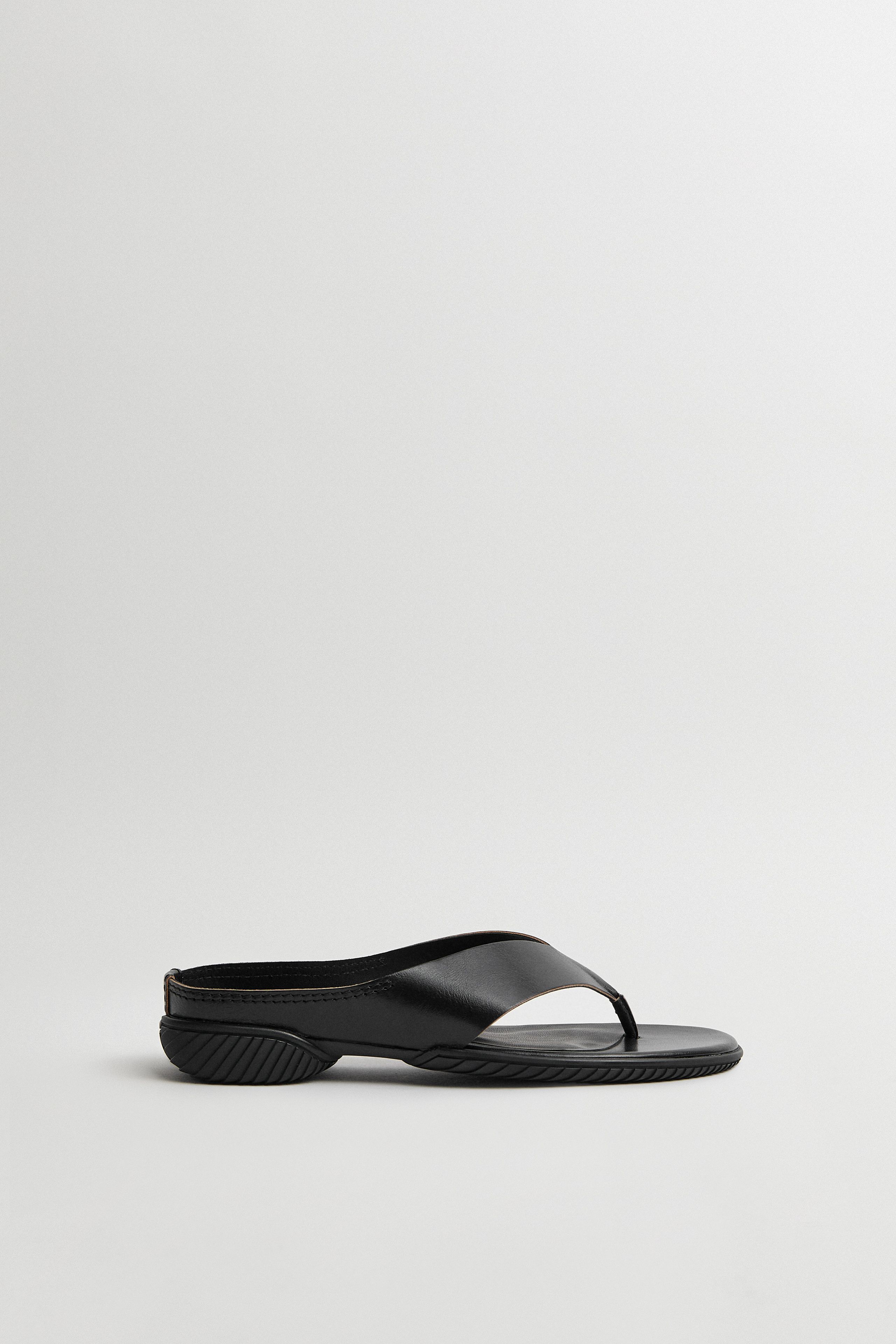 Punet Black Thonge Flat Sandals | Miista | Designed & Handmade in Europe