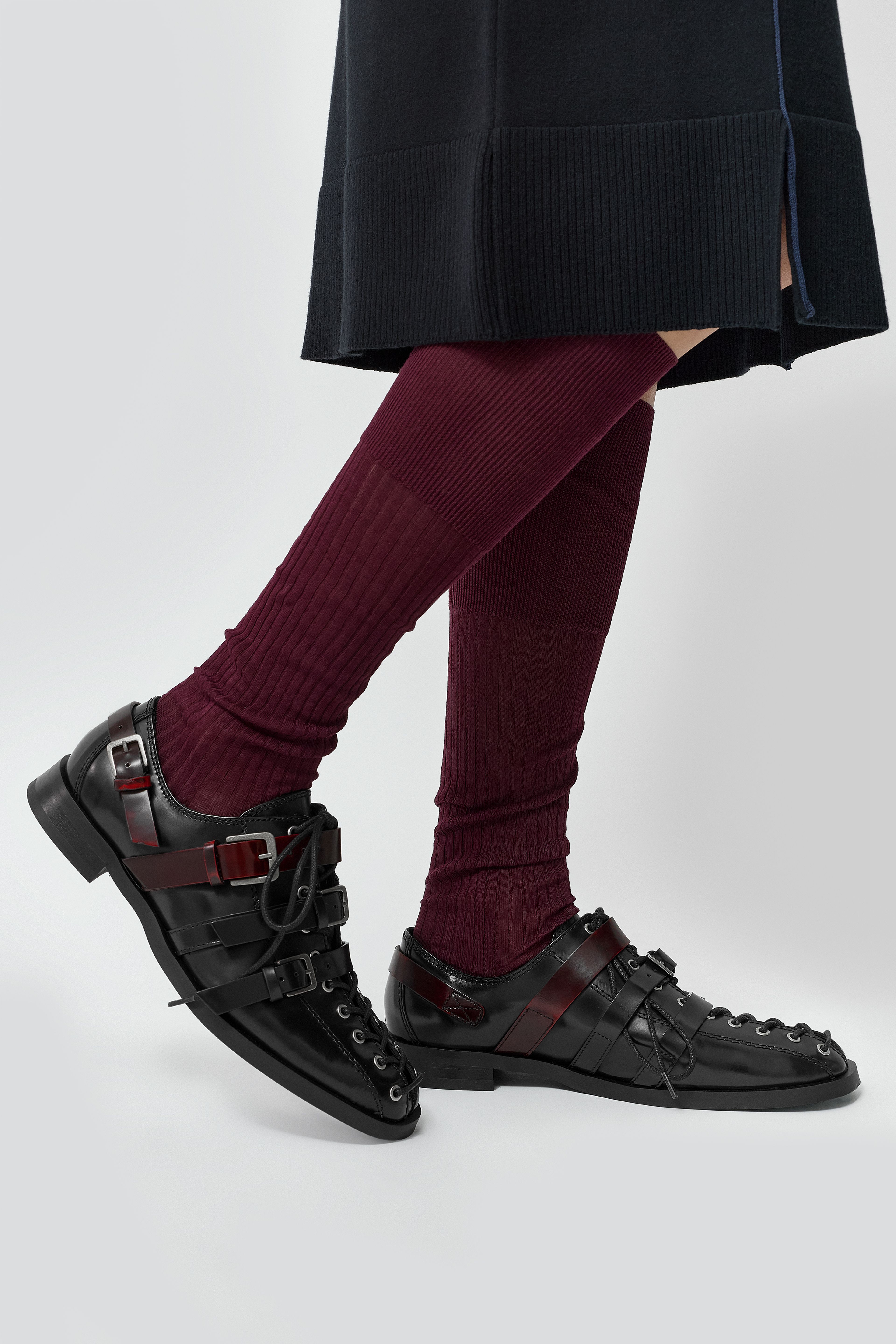 Cobie Loafers - Black Burgundy Leather Derby | Miista | Designed & Handmade in Europe
