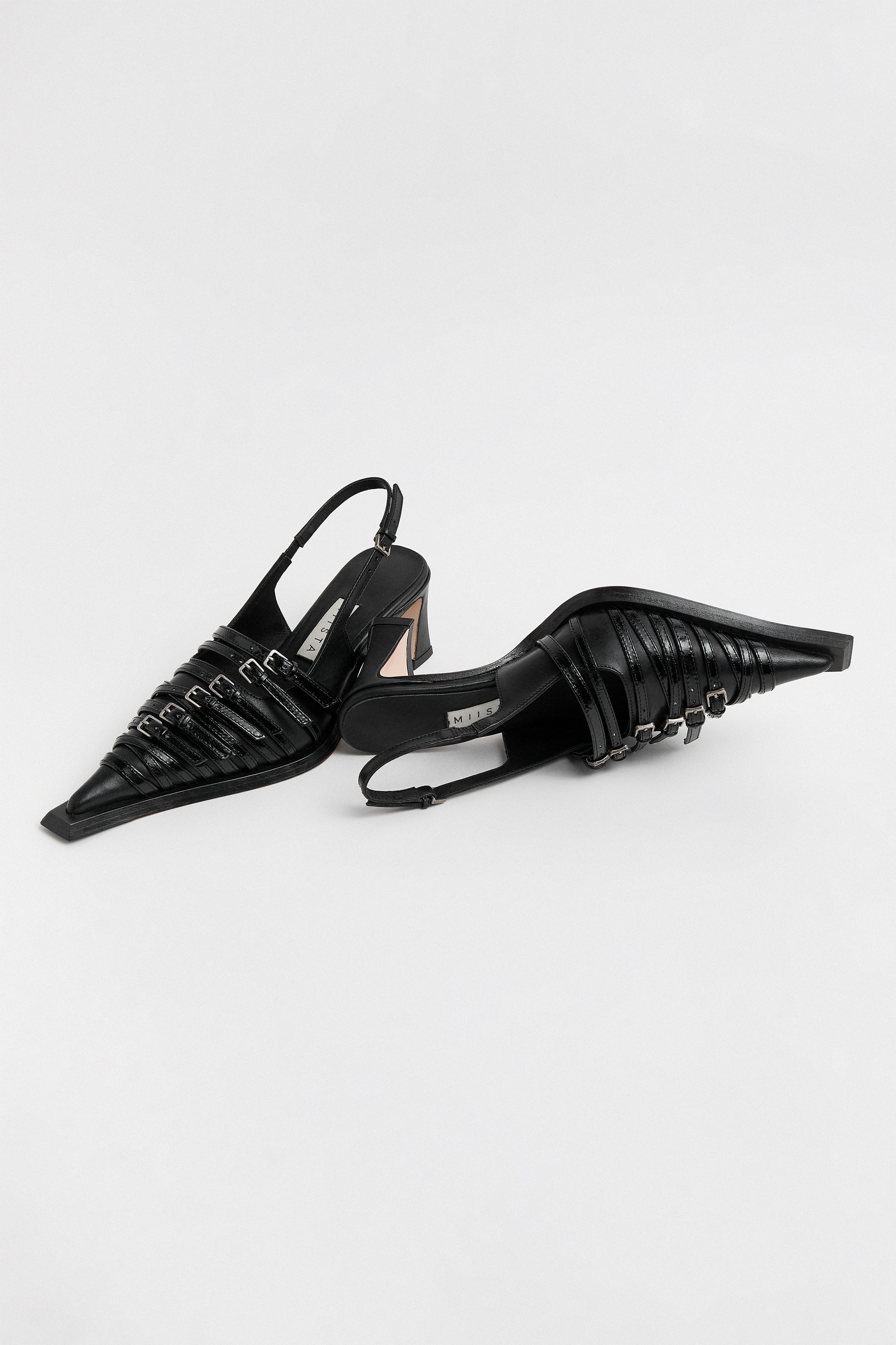 Nirali Black Strappy Courts | Miista | Designed & Handmade in Europe