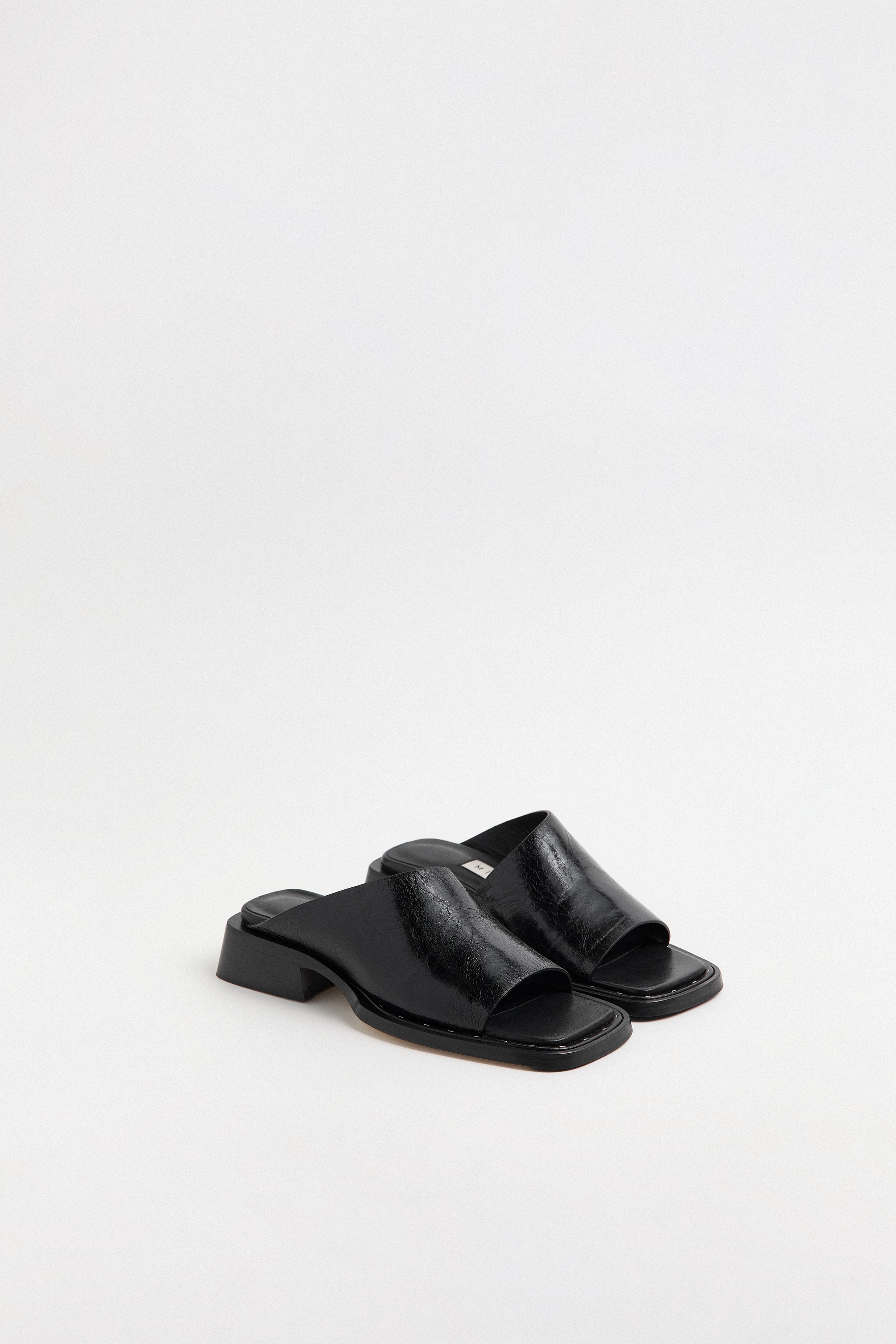 Alendra Black Asymmetric Sandals | Miista | Designed & Handmade in Europe