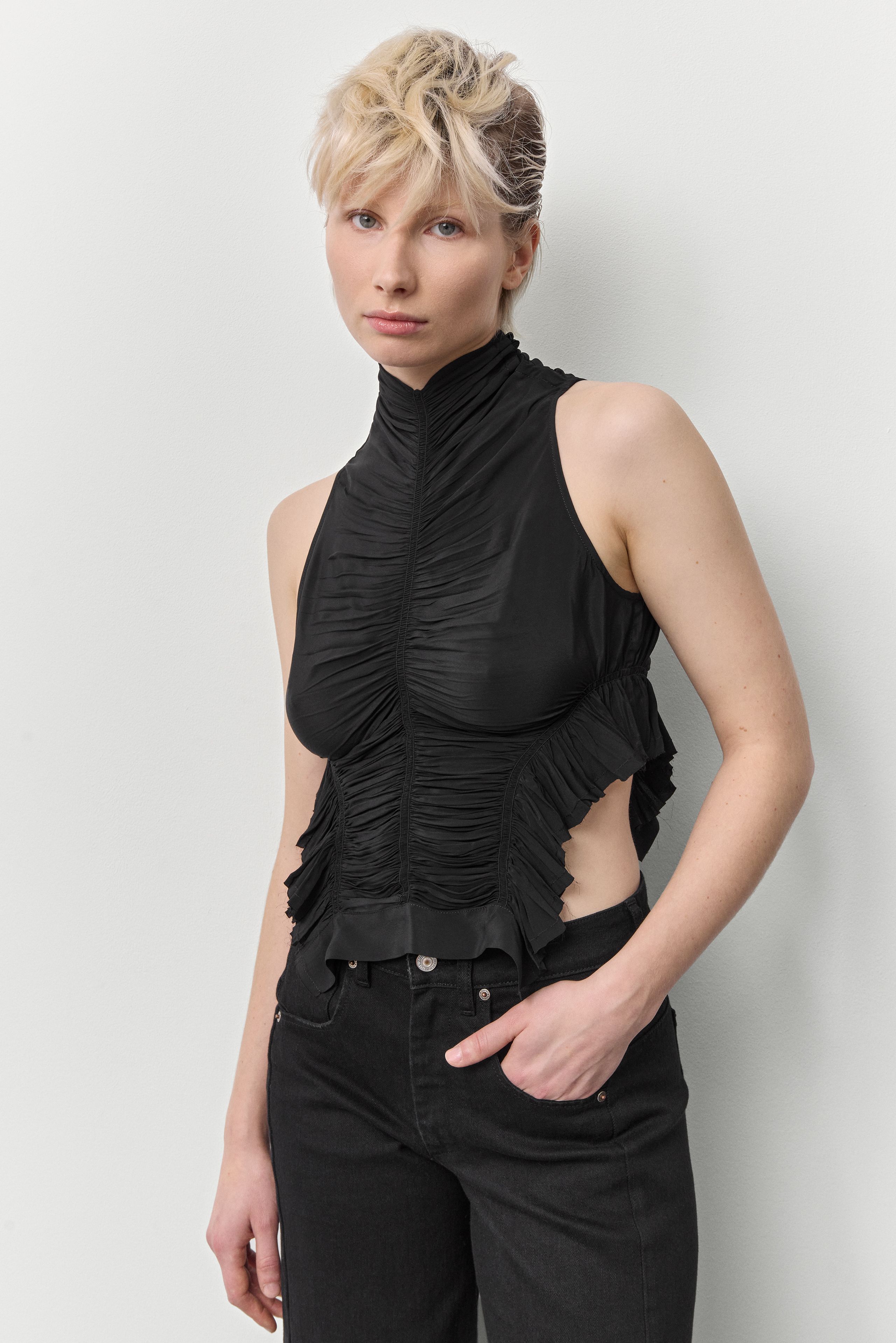 Tane Top - Black Silk Blend | Miista