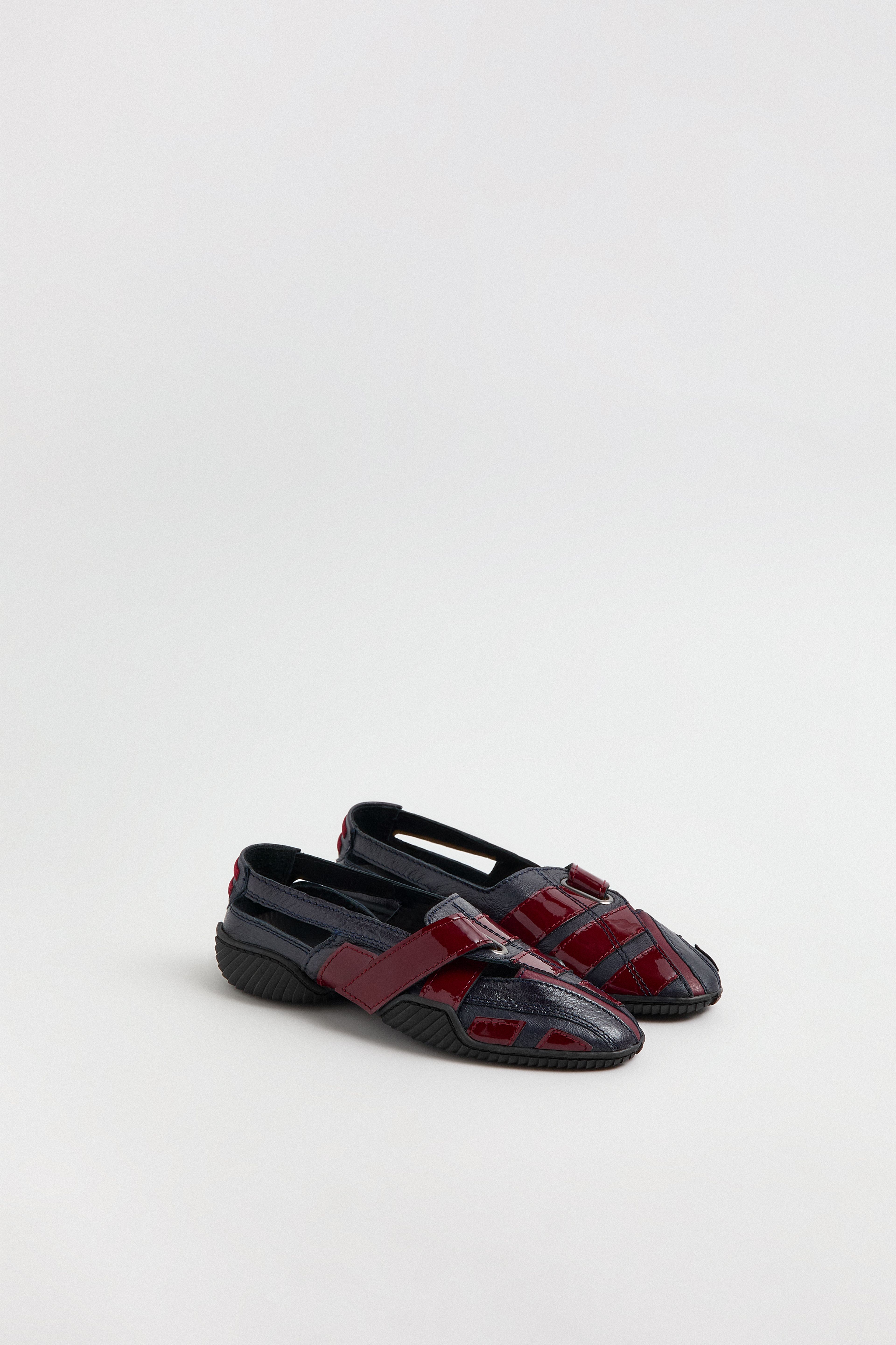 Loda Burgundy Navy Ballerinas | Miista | Designed & Handmade in Europe
