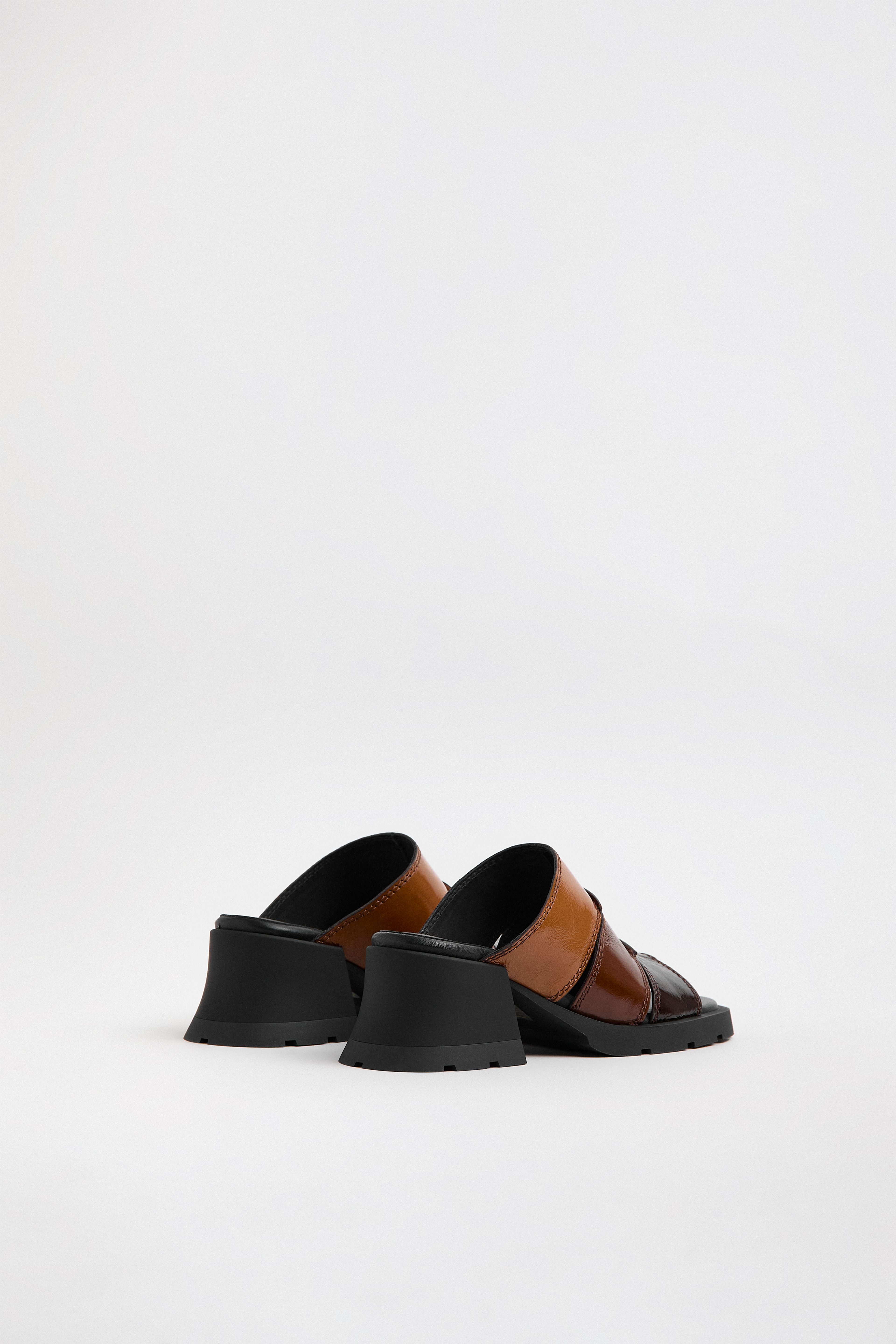 Jadzia Brown Patchwork Sandals | Miista | Designed & Handmade in Europe