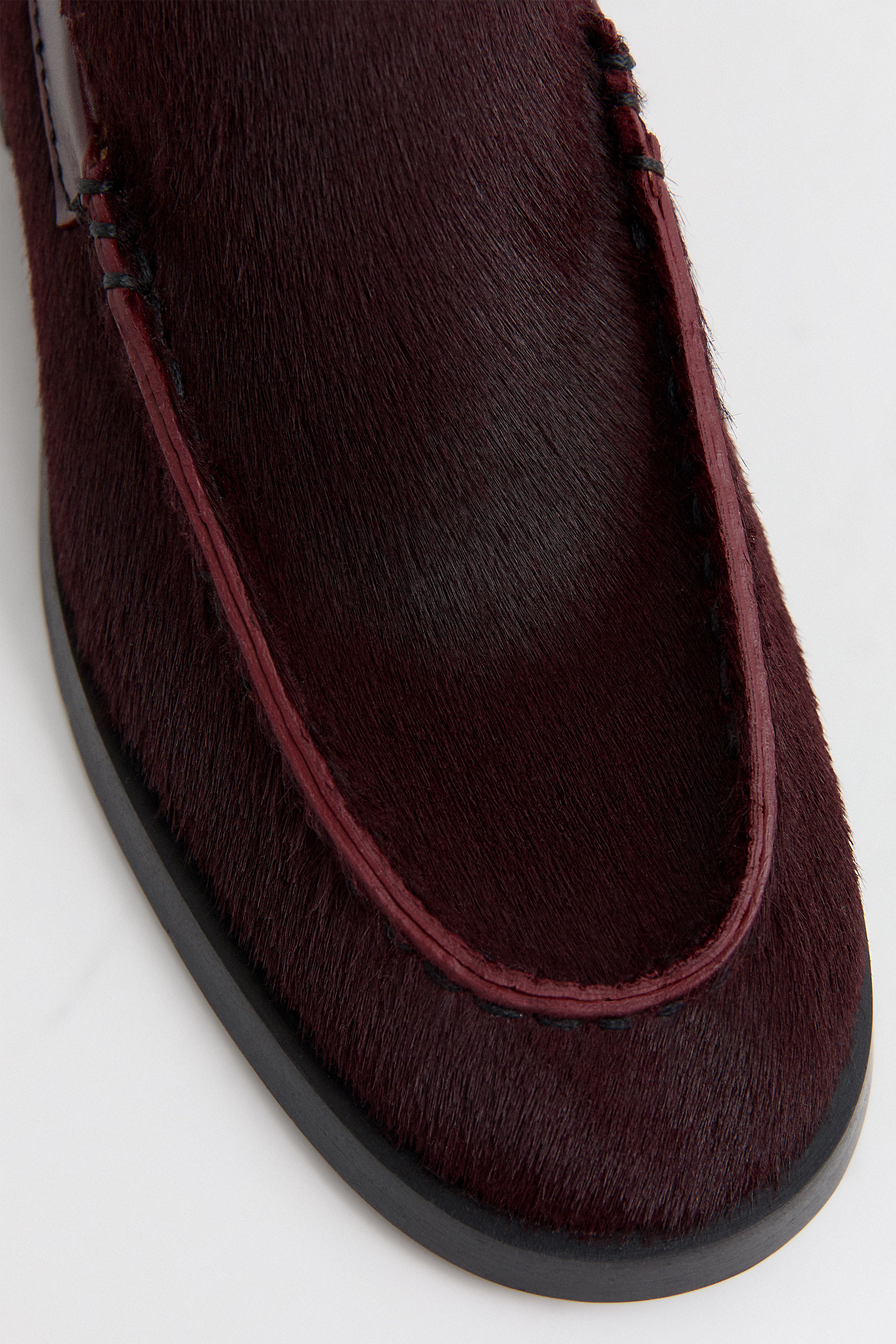 Giobbe Burgundy Pony Hair Loafers | Miista | Designed & Handmade in Europe