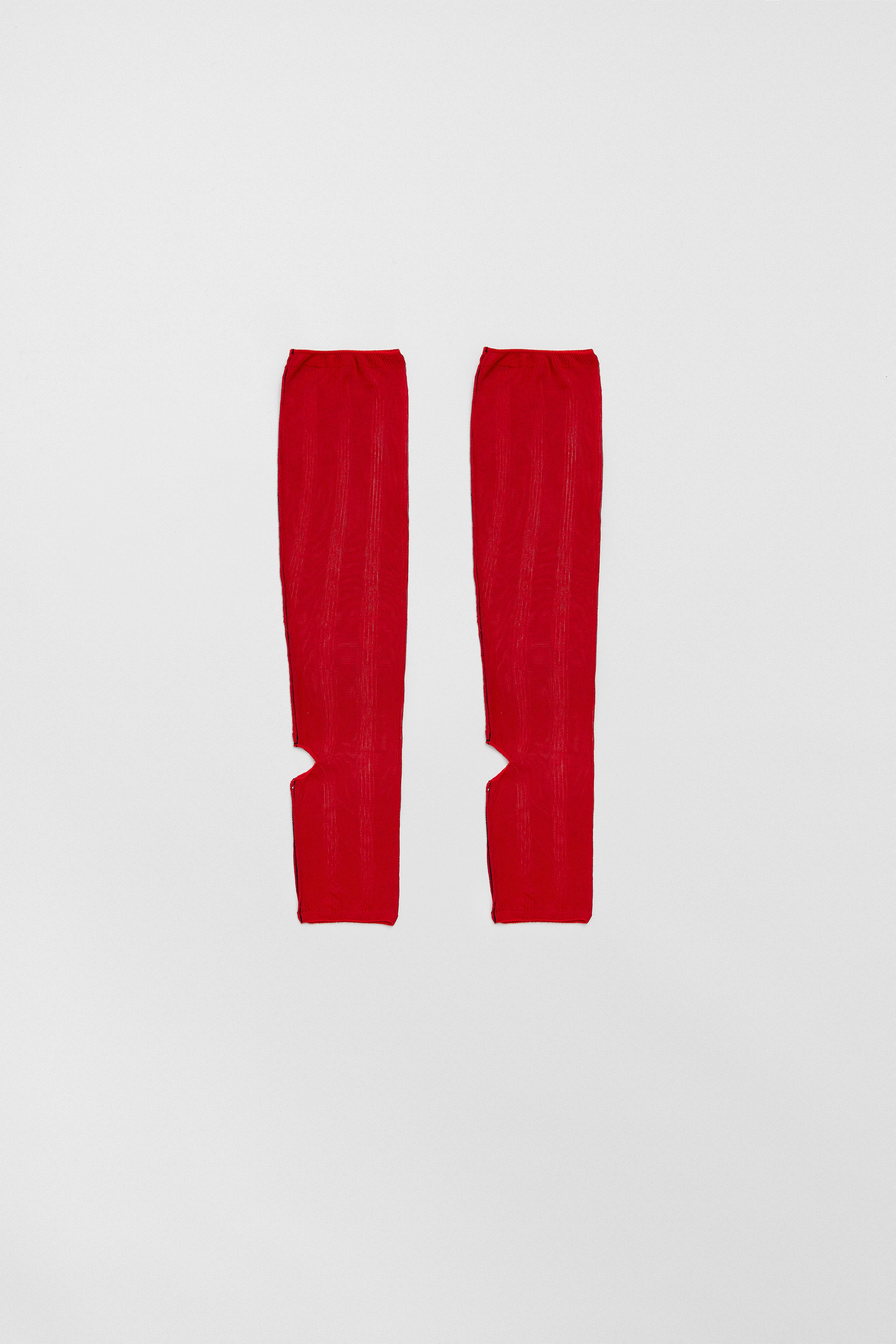 Trin Red Open Toe Knitted Socks | Miista | Designed & Handmade in Europe