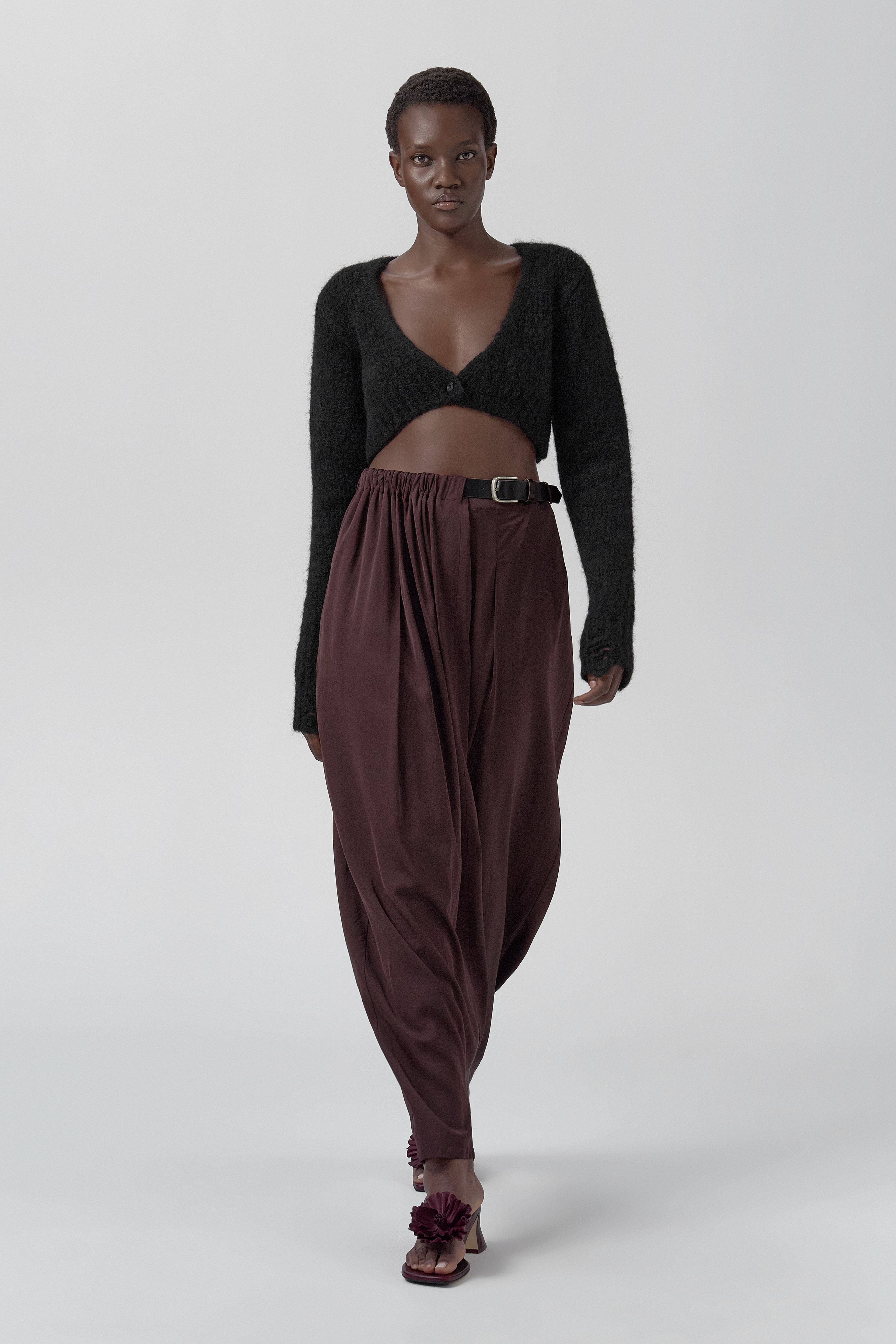 Gina Trousers - Burgundy Cupro | Miista | Designed & Handmade in Europe