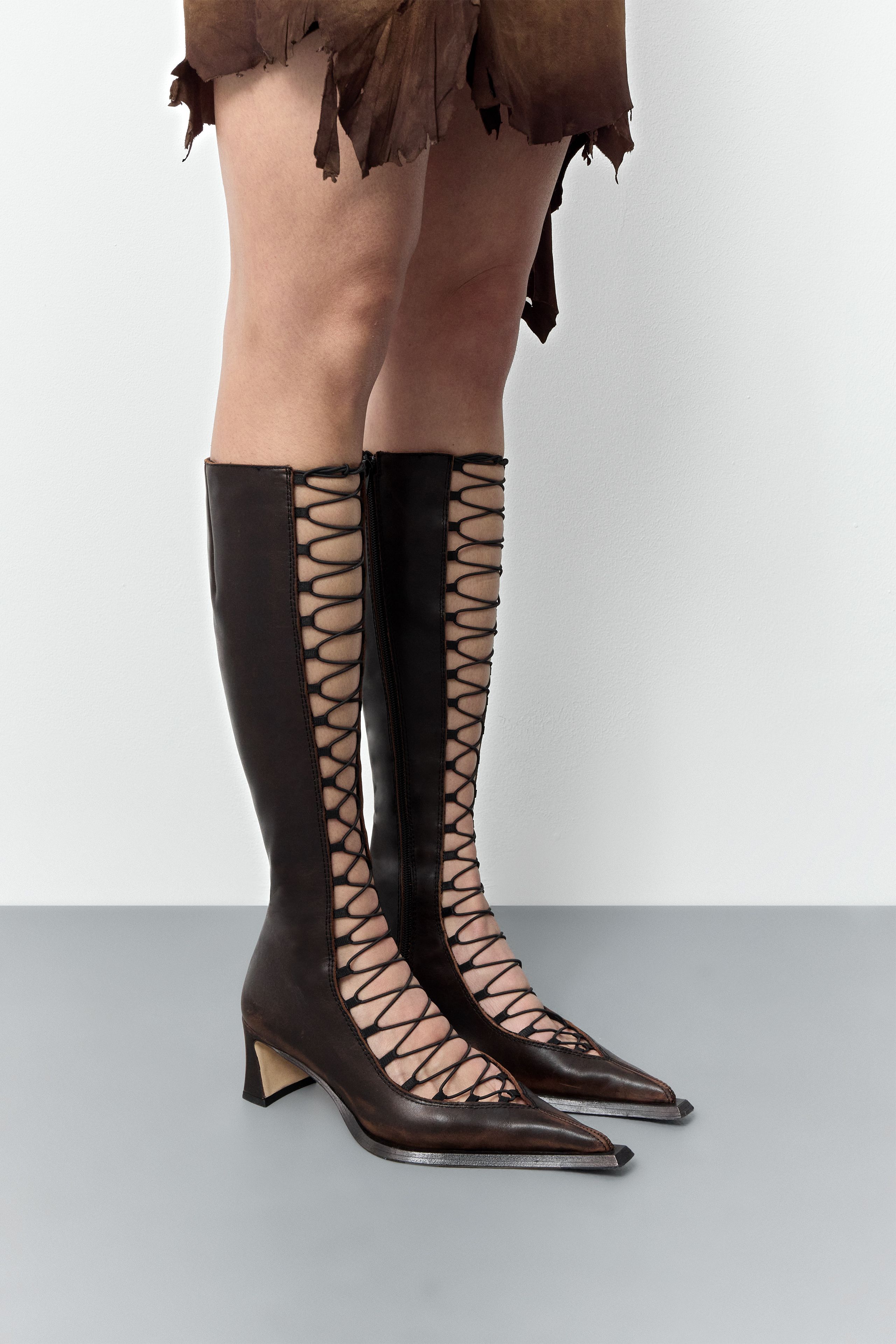 Melinda Boots - Brown Brush Off Leather | Miista