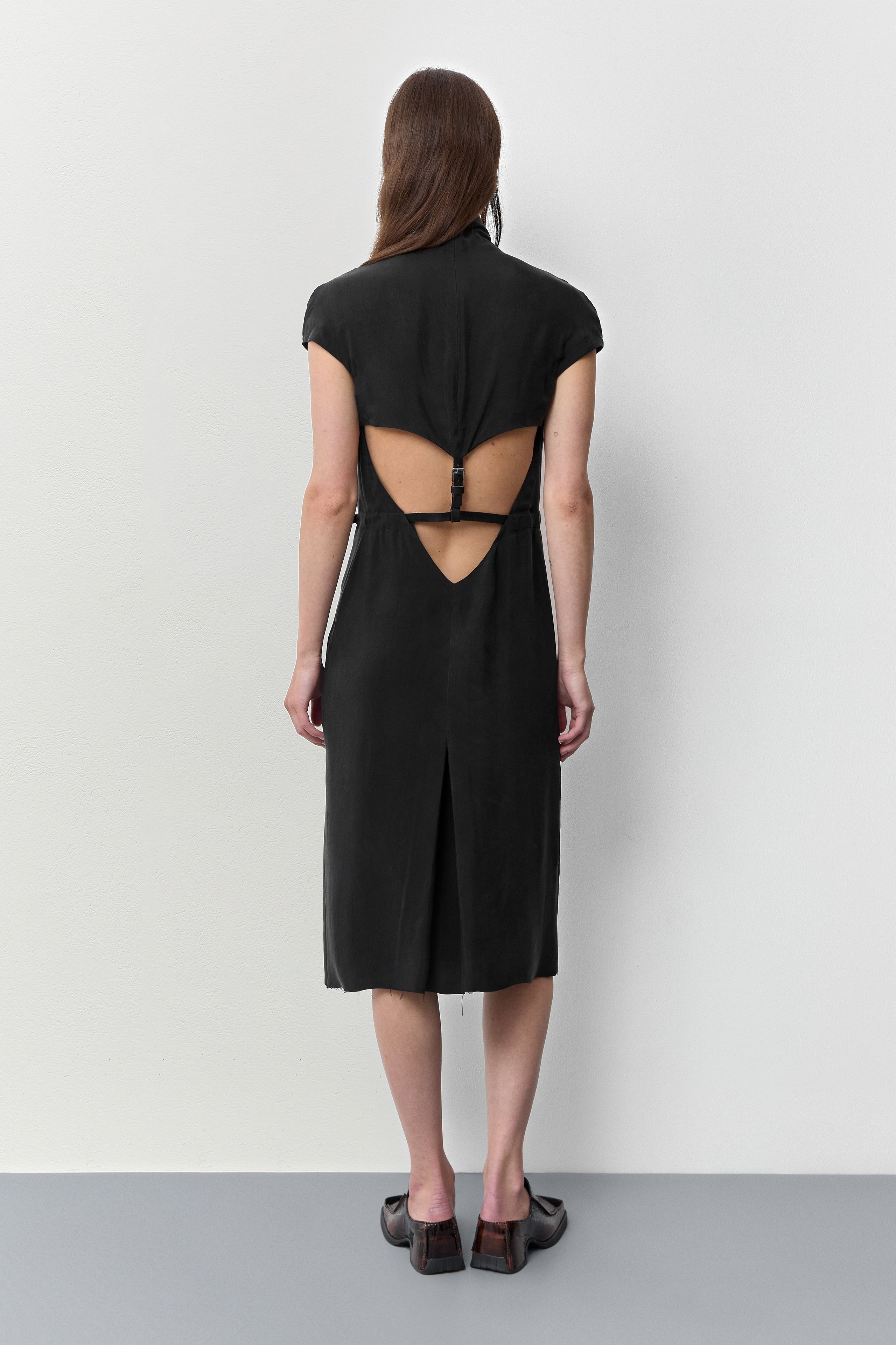 Zinna Dress - Washed Black Cupro | Miista
