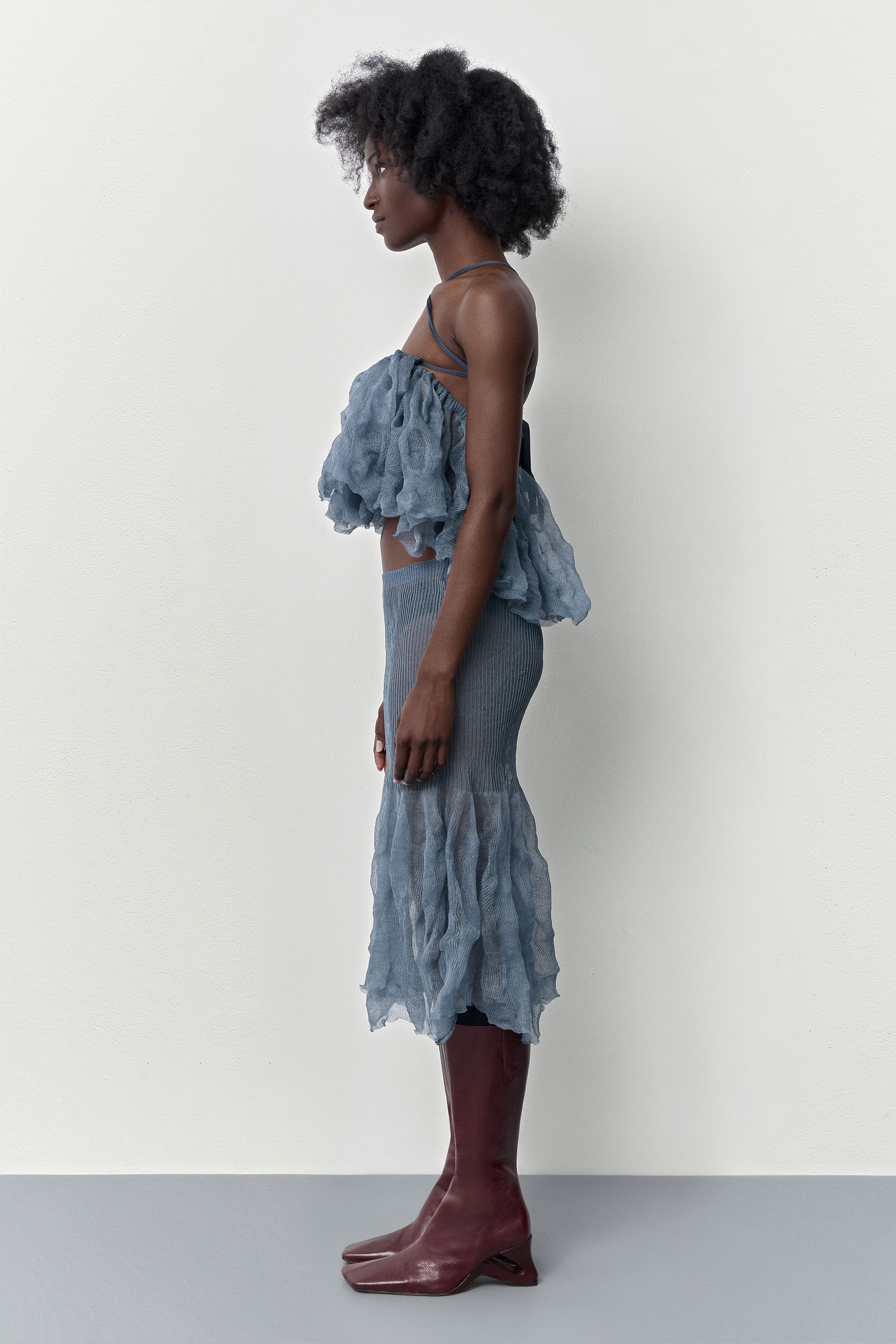 Syra Teal Knit Skirt | Miista | Designed & Handmade in Europe