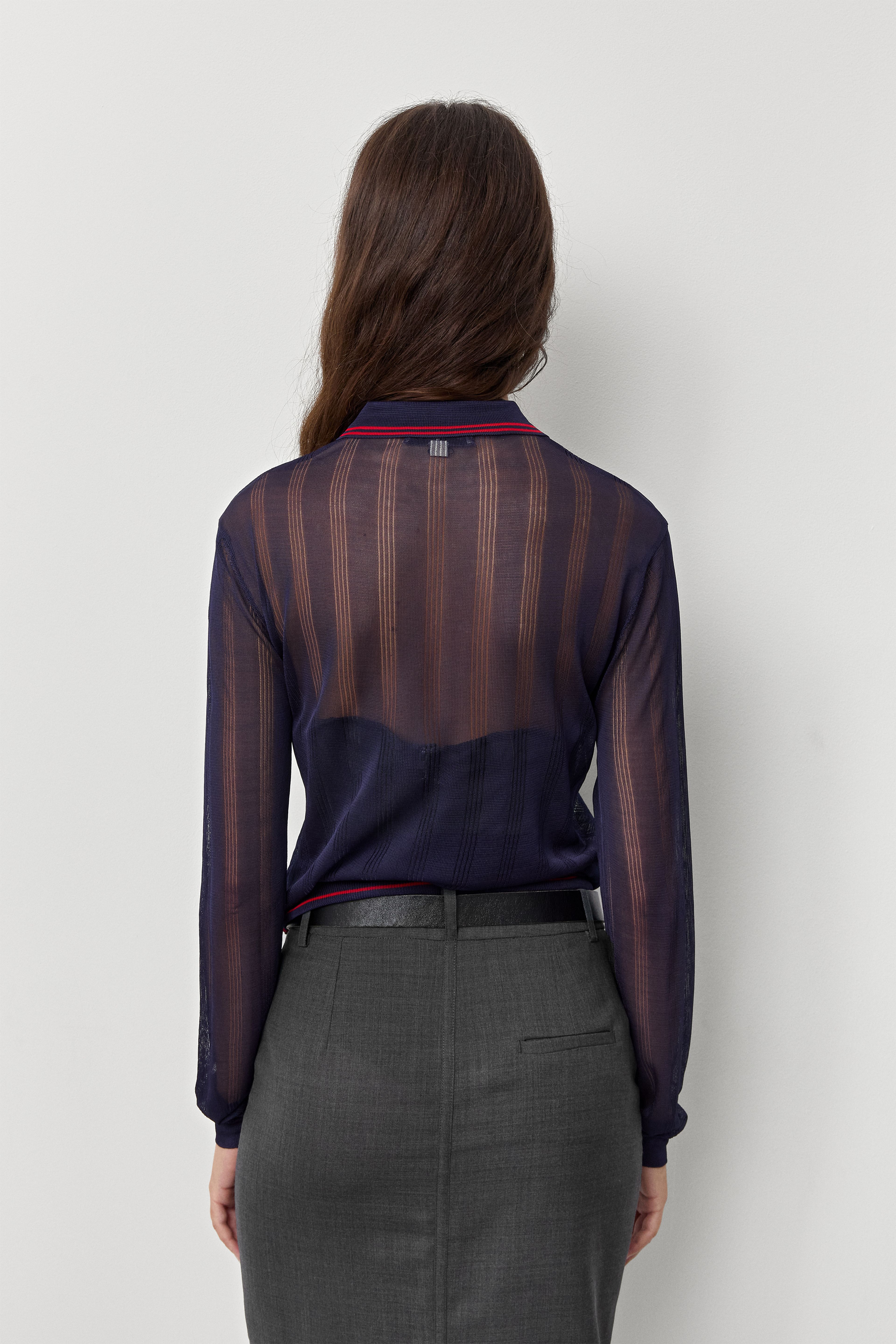 Rufa Deep Blue Polo Knitted Jumper | Miista | Designed & Handmade in Europe