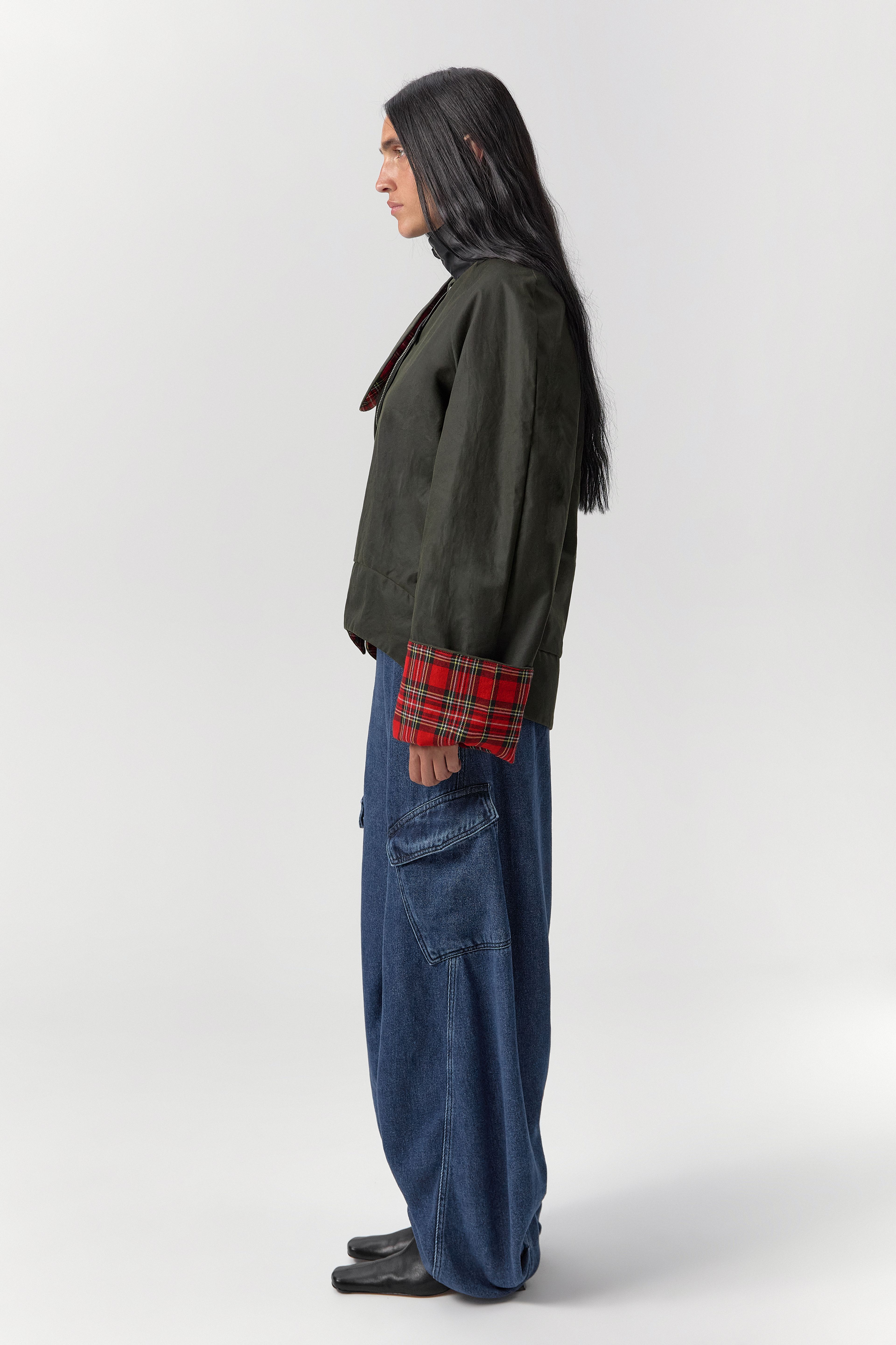 Ofelia Jacket - Dark Khaki Cotton | Miista | Designed & Handmade in Europe