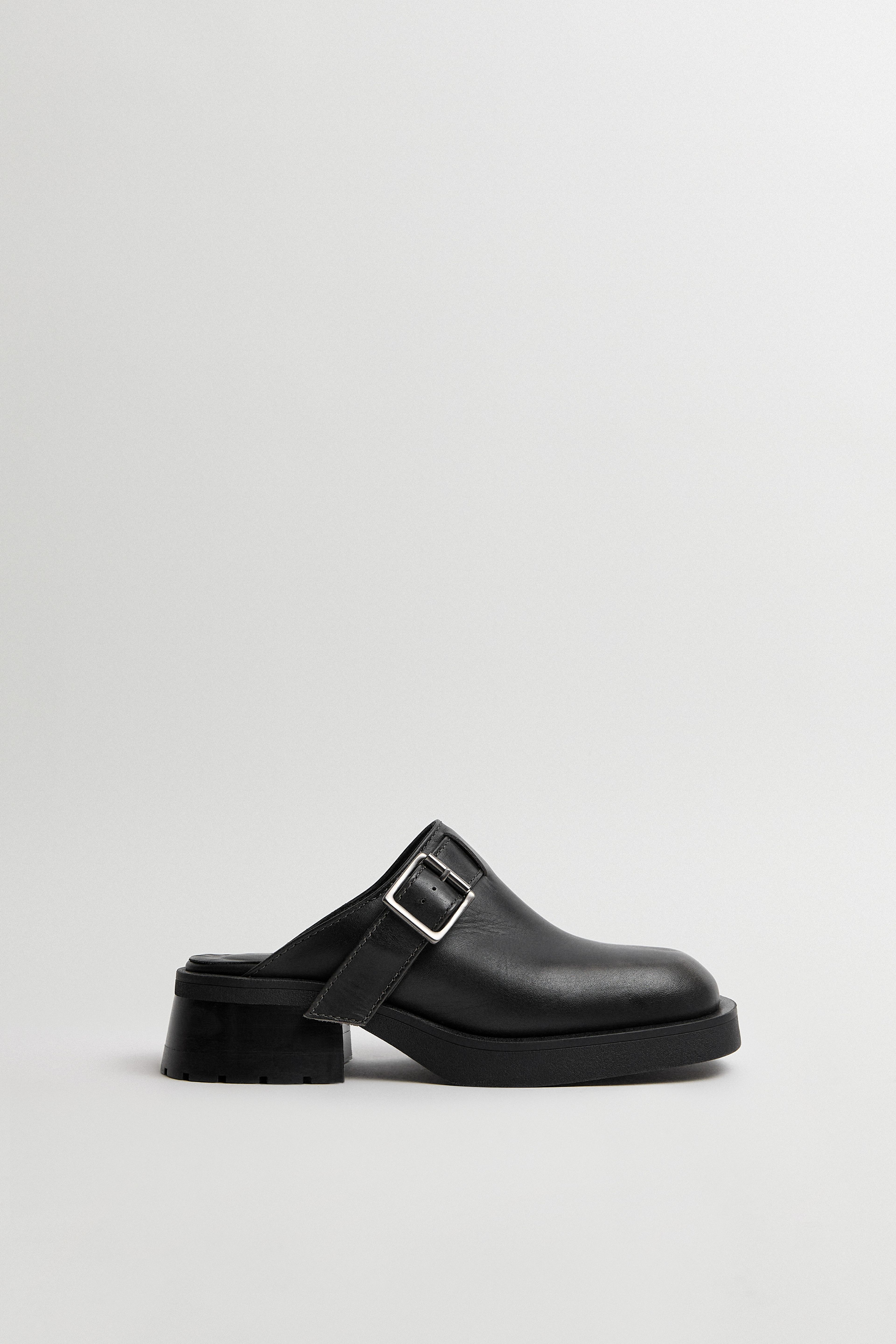 Aroa Brushed Grey Buckled Mules | Miista | Designed & Handmade in Europe