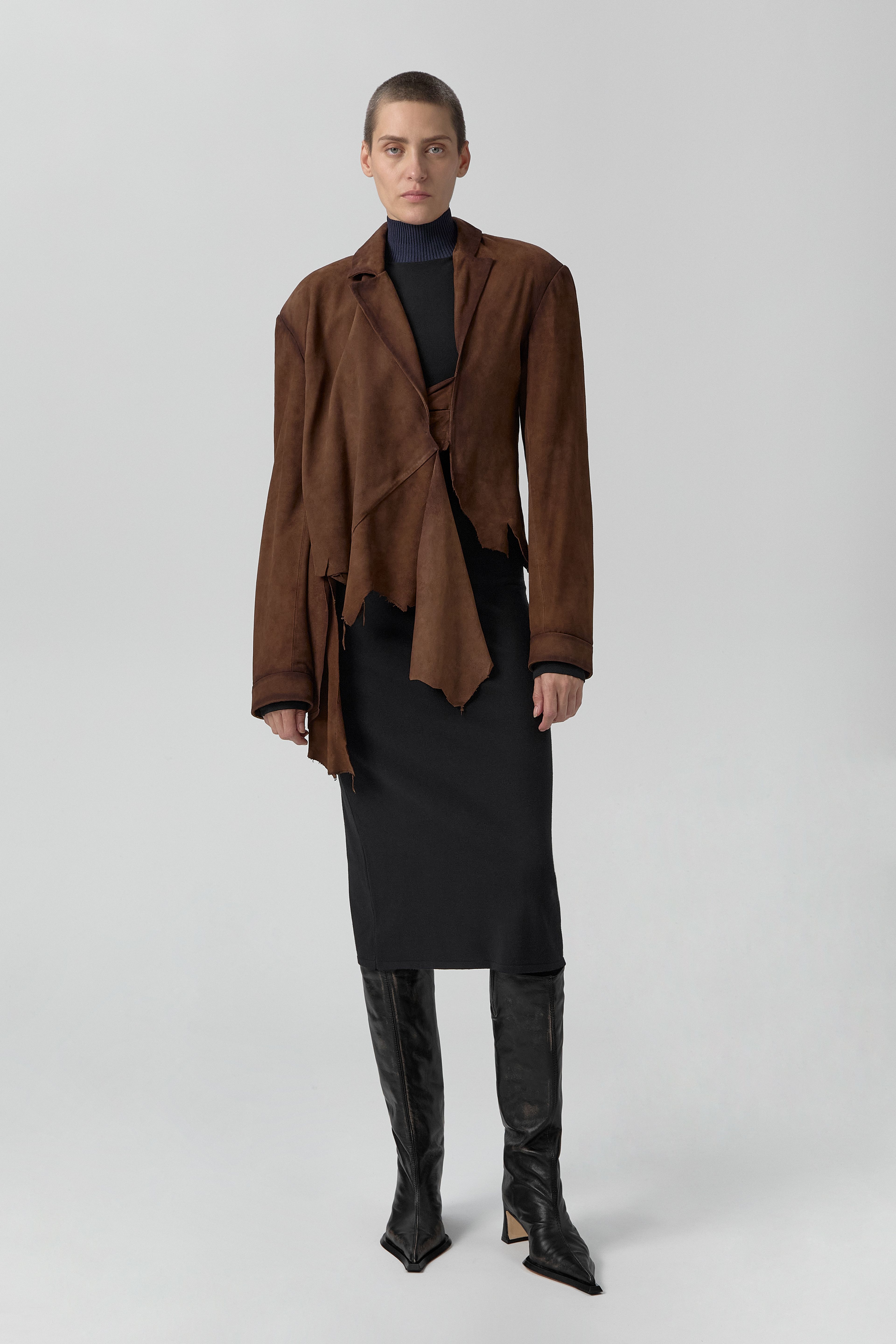 Steph Tan Wrapped Leather Jacket | Miista | Designed & Handmade in Europe