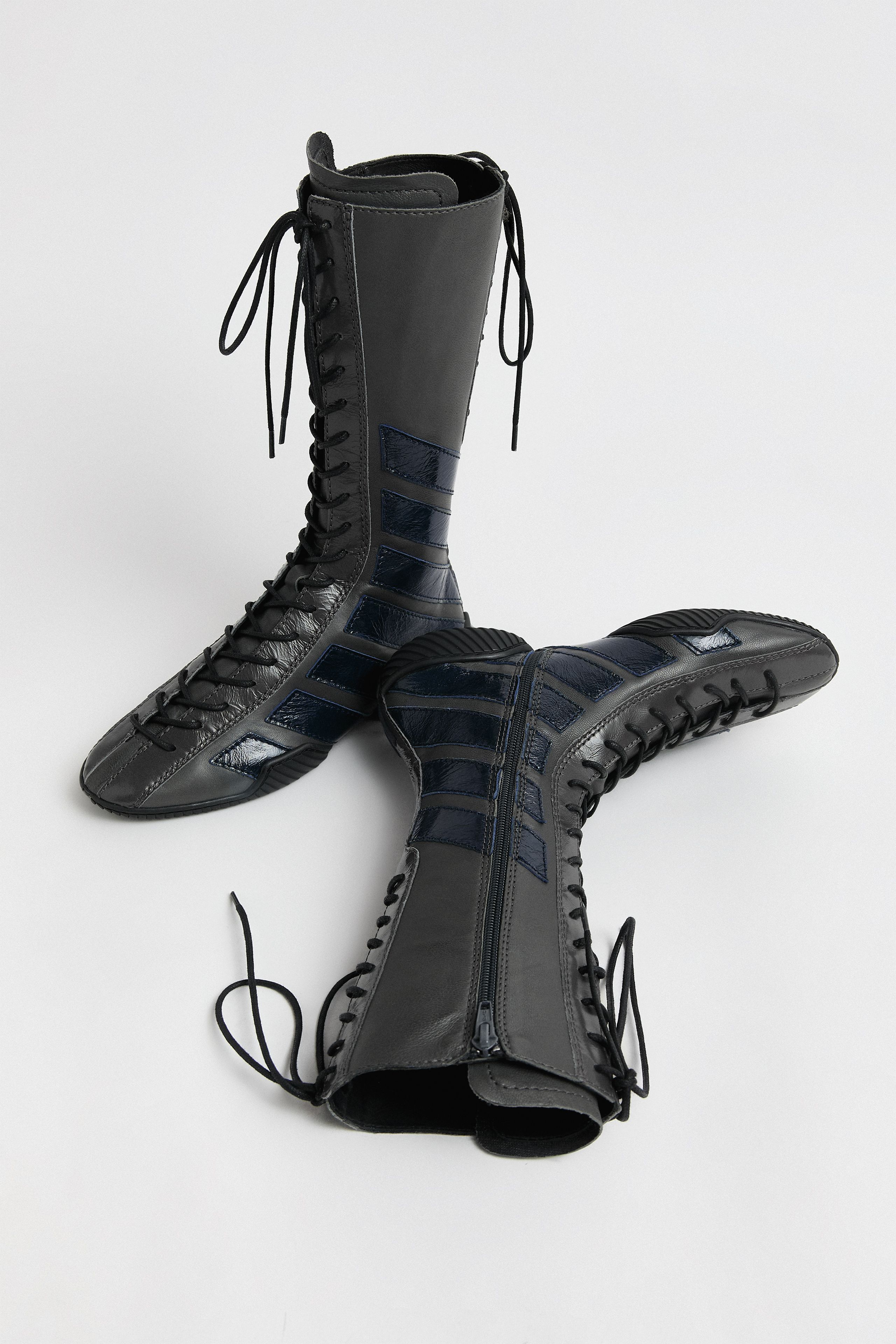 Imogen Boots - Grey Leather | Miista