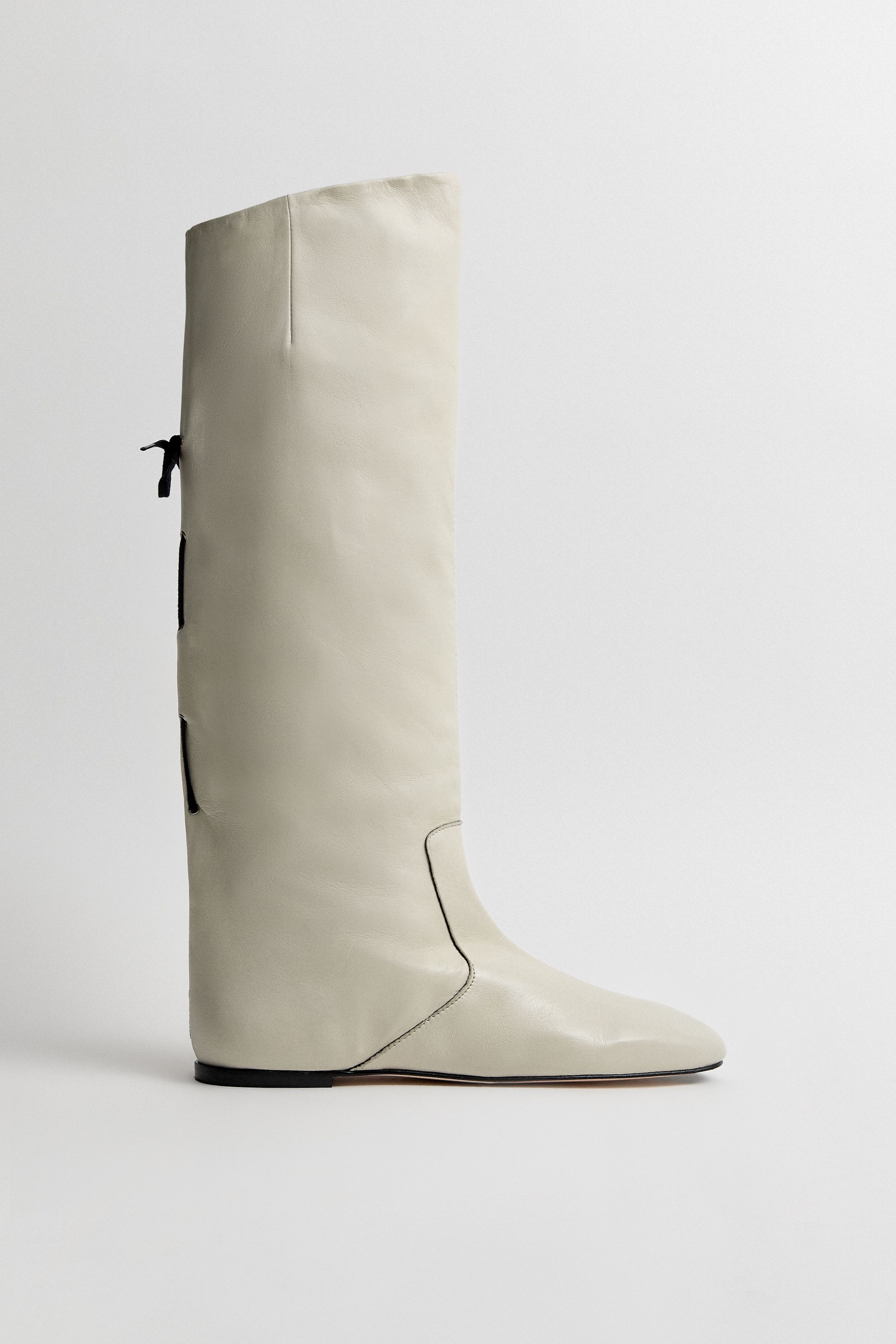 Karola Boots - Cream Nappa Leather | Miista