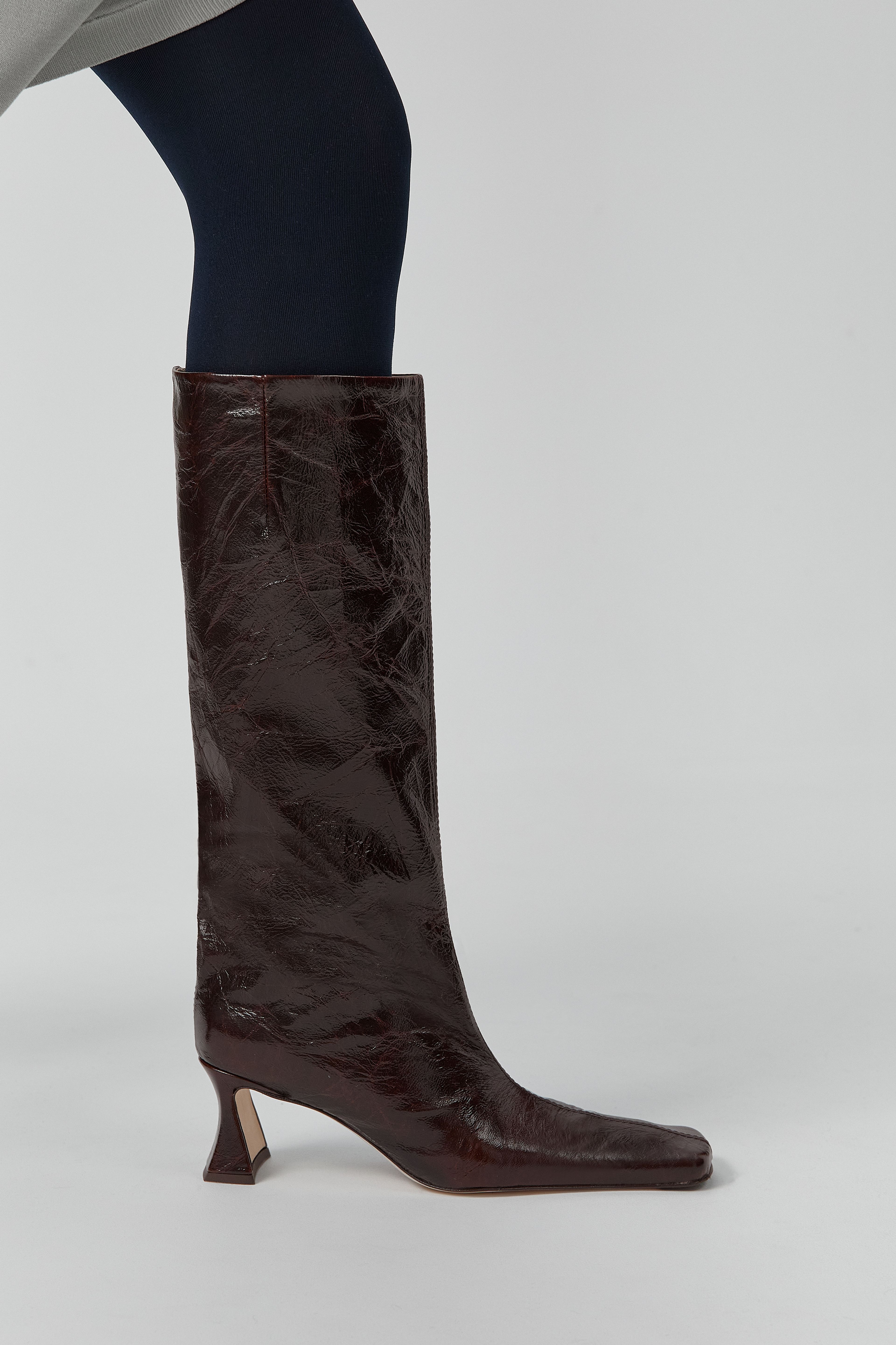 Bluma Boots - Brown Crinkle Leather | Miista | Designed & Handmade in Europe