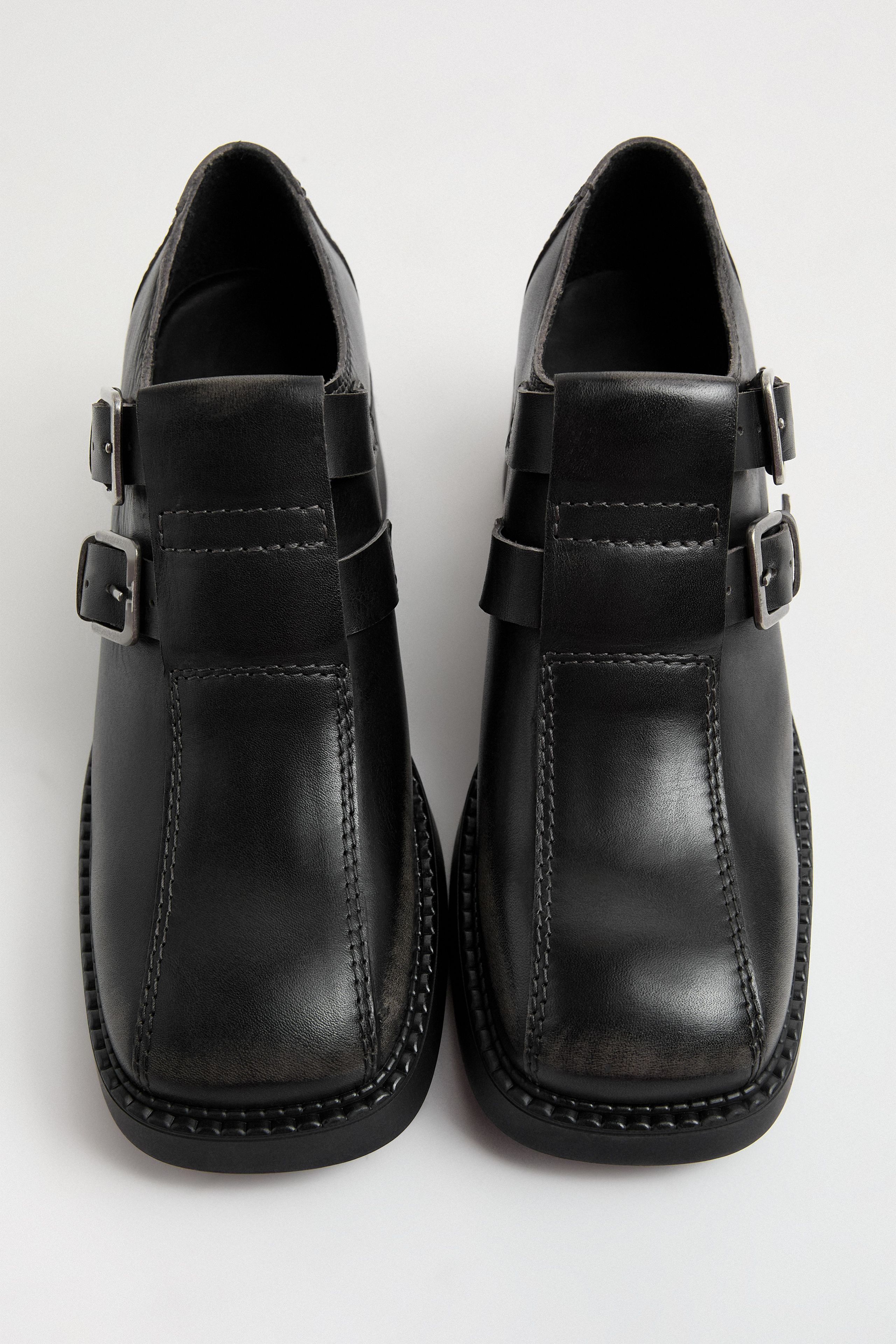 Aurelia Black And Grey Buckled Brogues | Miista | Designed & Handmade in Europe