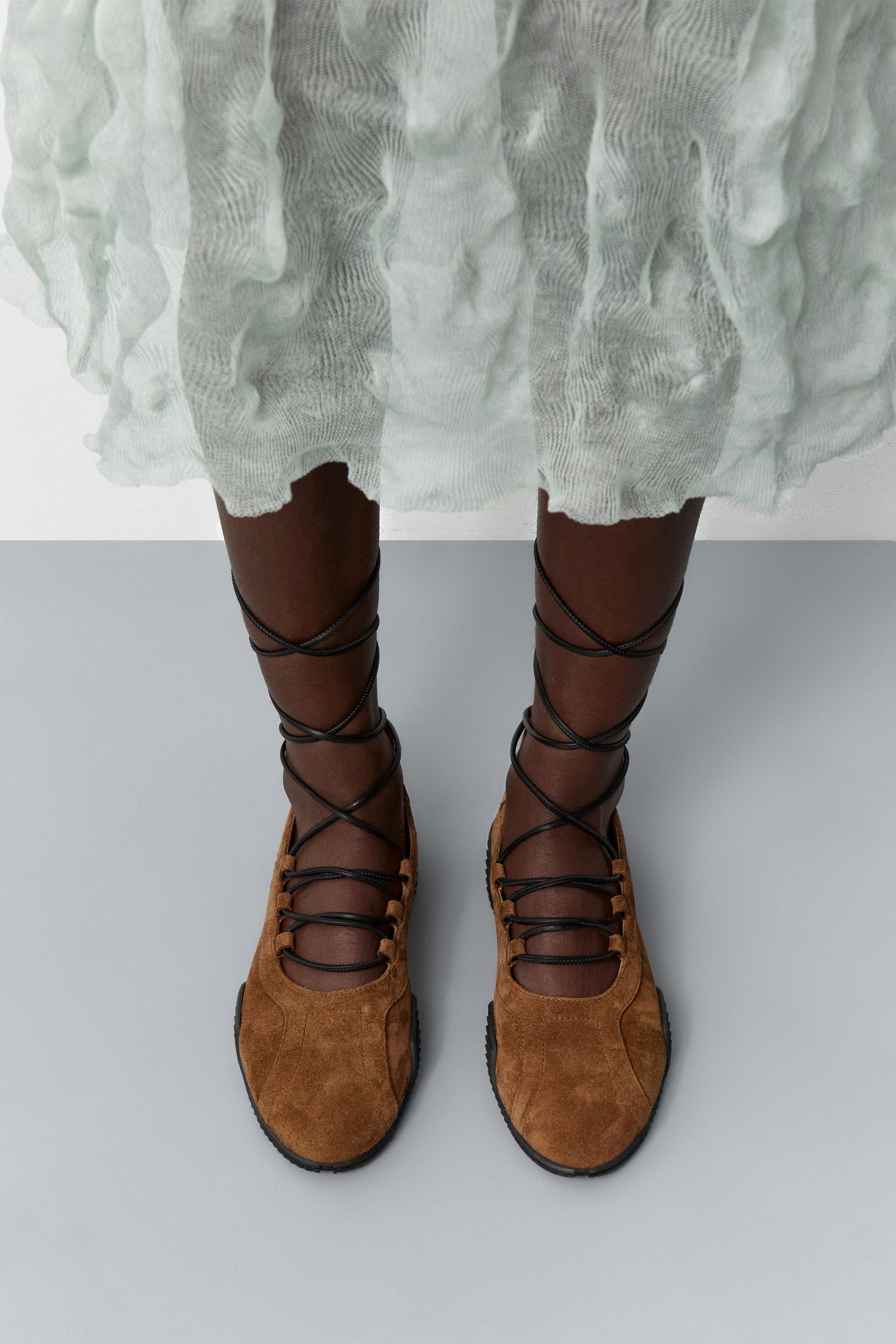 Averie Tan Lace Ballerinas | Miista | Designed & Handmade in Europe