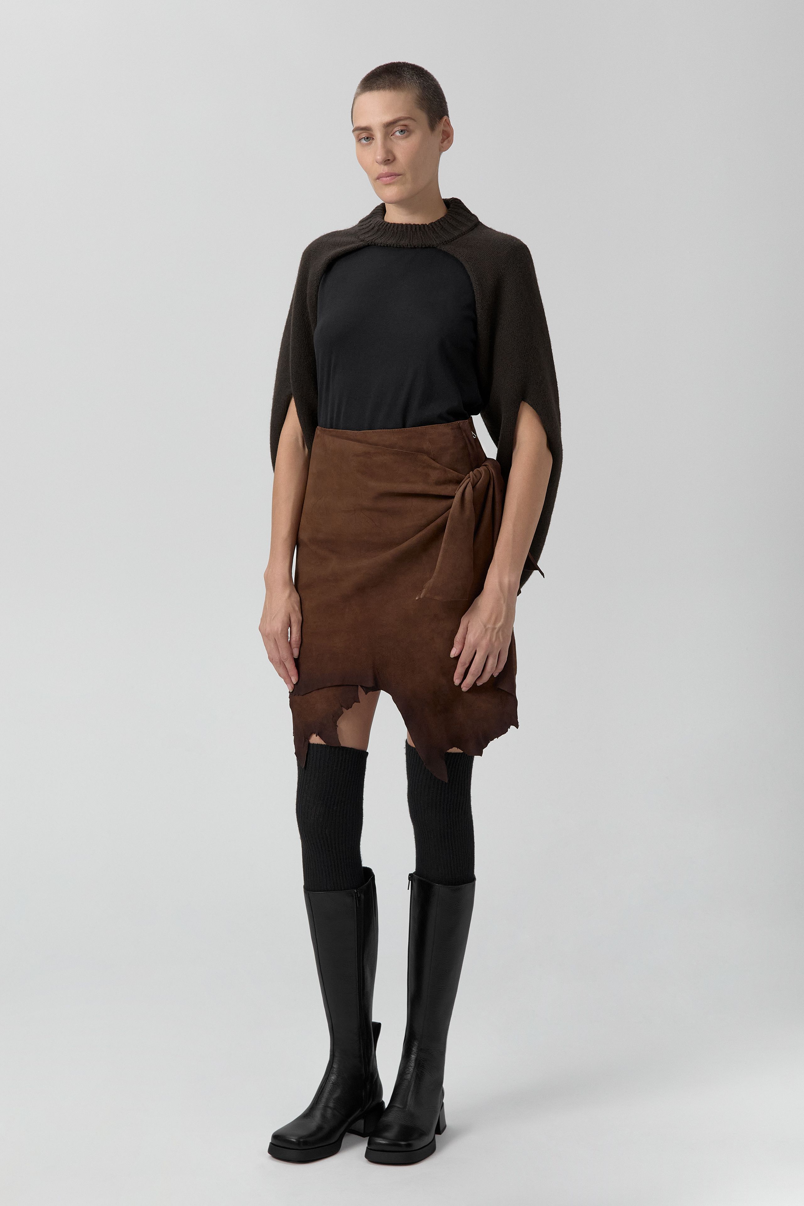 Lupe Wrapped Leather Skirt | Miista | Designed & Handmade in Europe